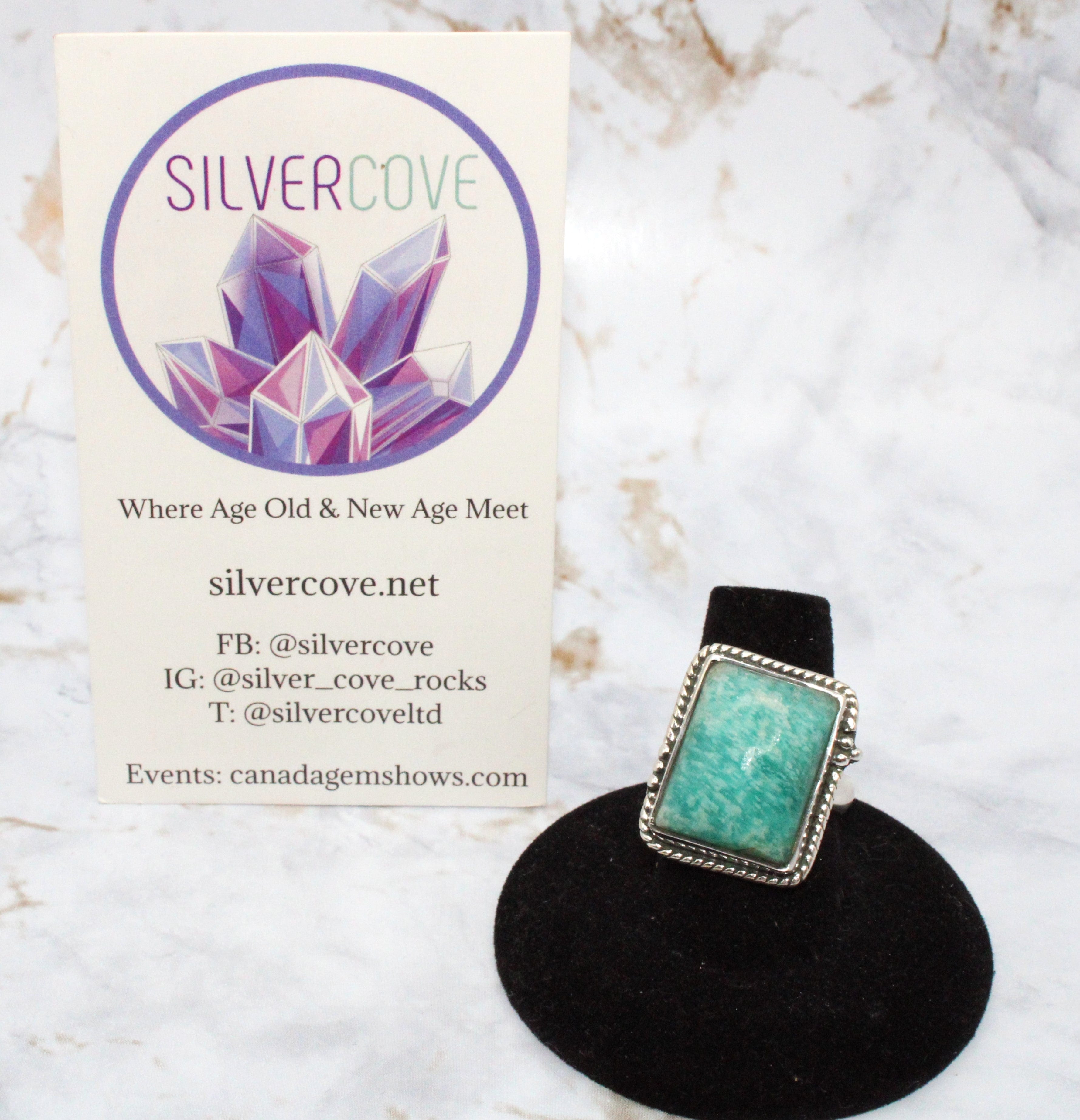 Amazonite Sterling Silver Ring for Women - Size 7 - Handmade Gemstone Jewelry - Perfect for Everyday Wear & Special Occasions