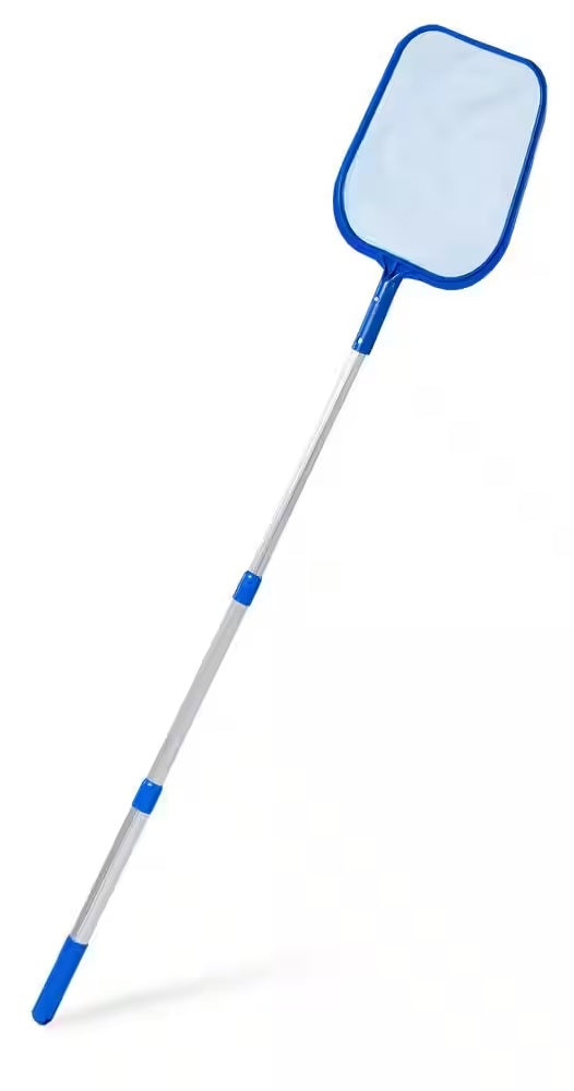 4' Adjustable Telescopic Pool Skimmer Net - Heavy Duty Stainless Steel Mesh for Leaves & Debris - Perfect for Above Ground & Inground Pool Cleaning