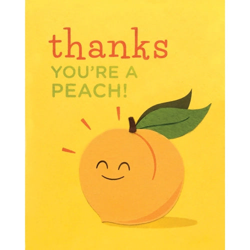 Thank You Greeting Card - 'You're a Peach' Appreciation Card for Friends, Family & Coworkers - Perfect for Birthdays, Thank You Notes & Special Occasions