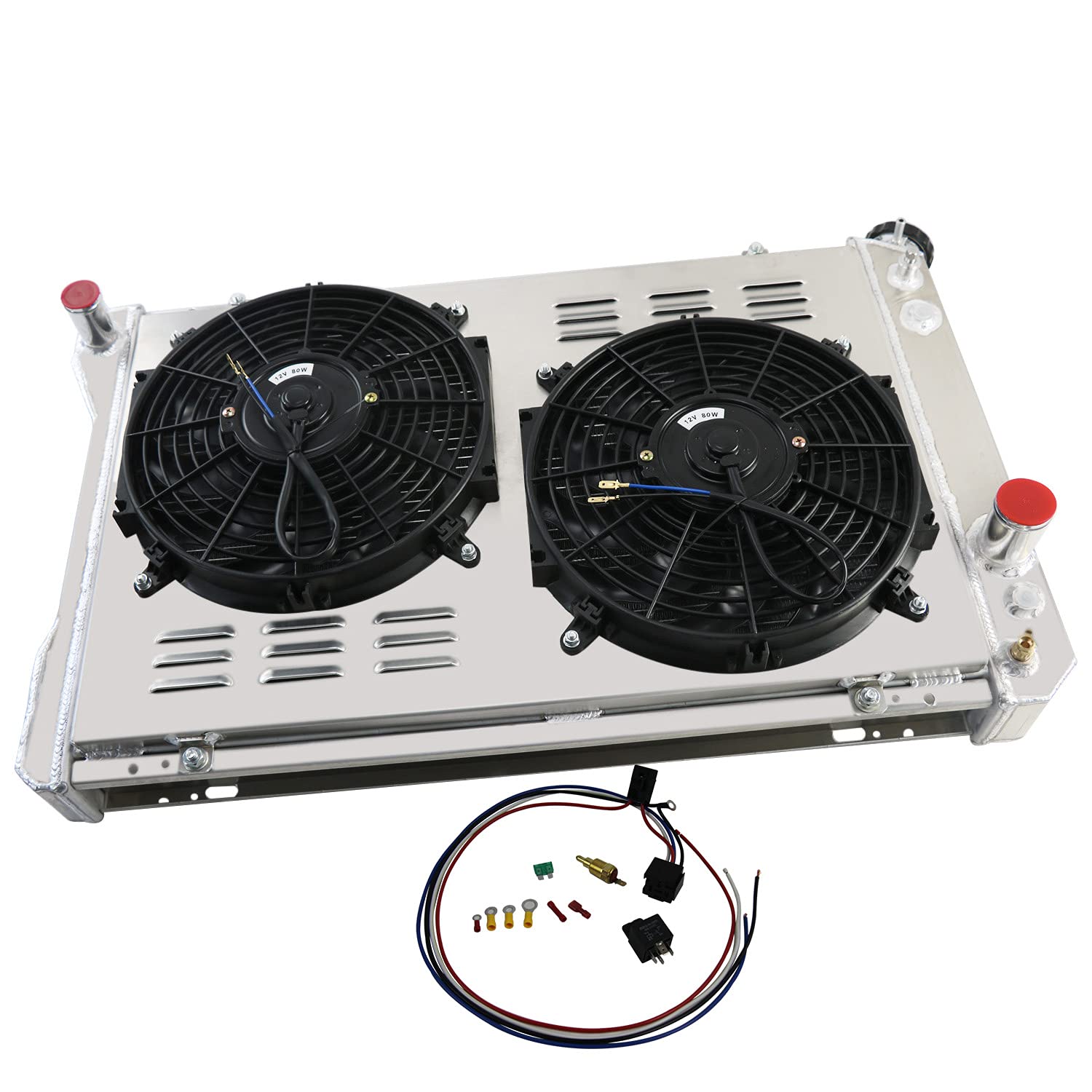 ECMRAD 3-Row Aluminum Radiator with Dual 12