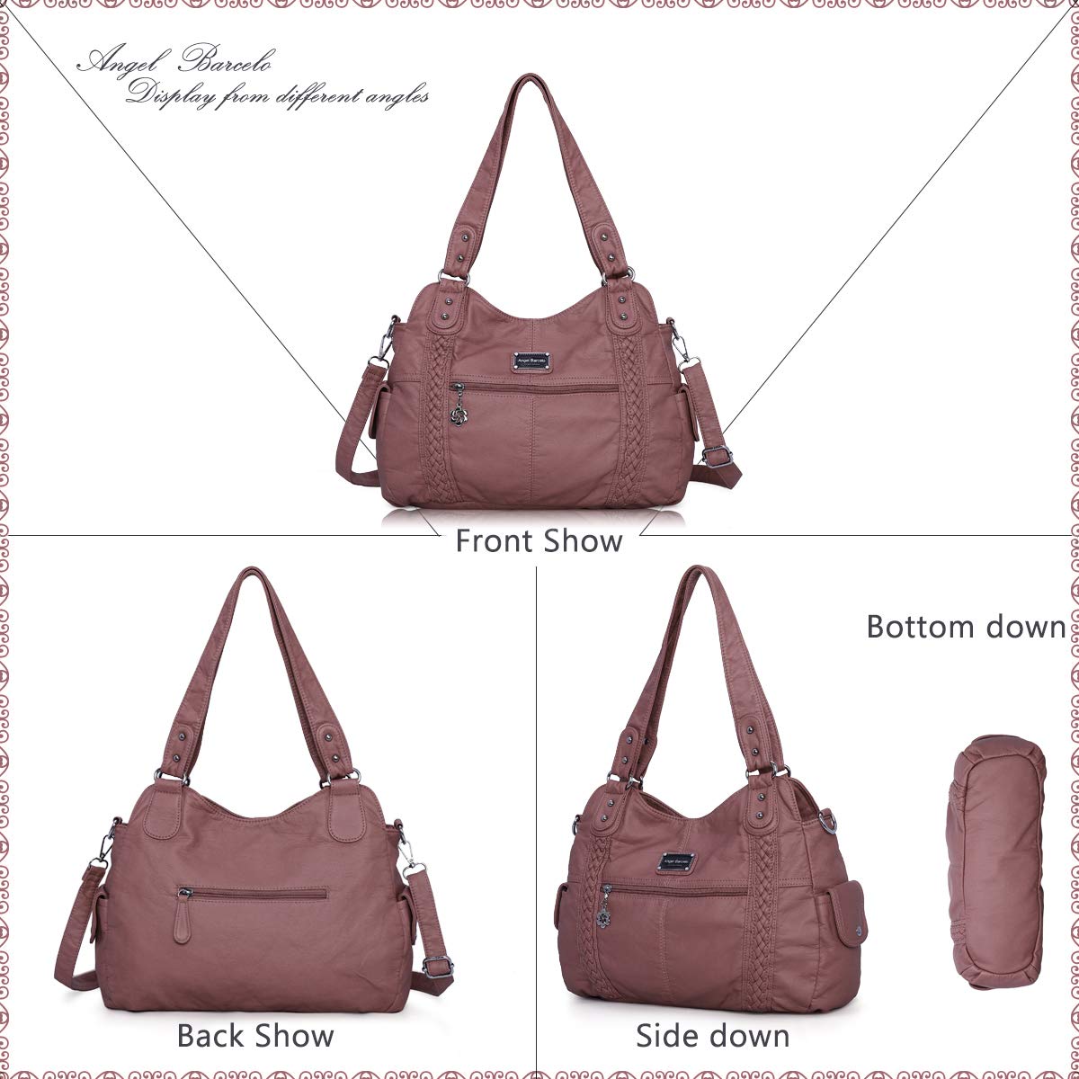 Angel Barcelo Women's Hobo Handbag - Roomy Leather Shoulder Bag & Tote Purse for Ladies, Stylish Satchel for Work, Travel & Everyday Use