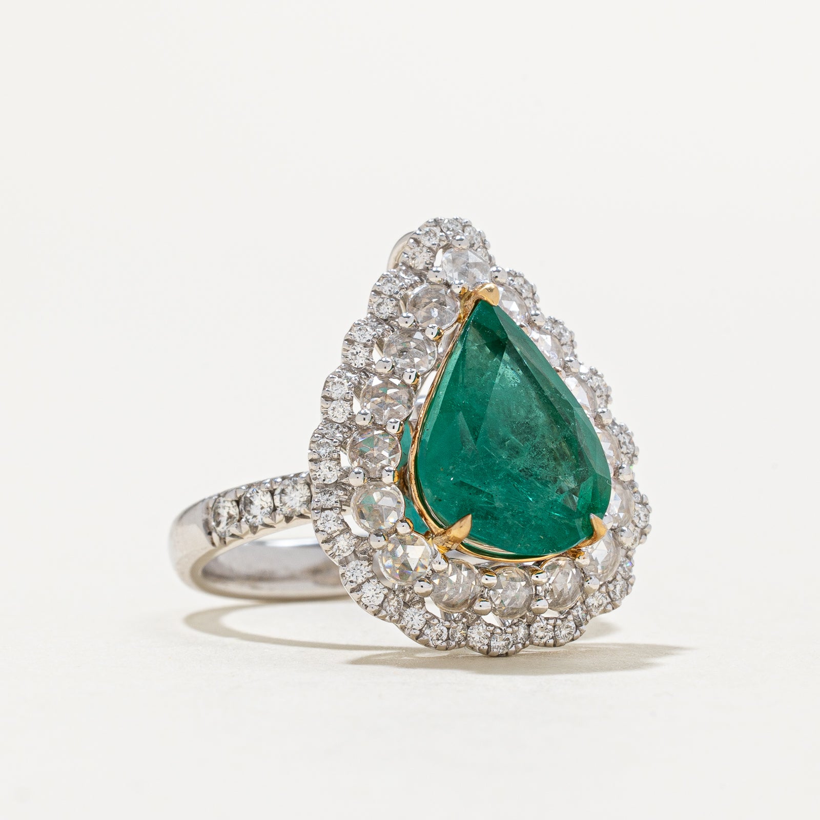 3.70ct Emerald & 1.05ctw Diamond Convertible Pendant & Ring - Size 6.25 | Elegant Jewelry for Weddings, Anniversaries & Special Occasions
