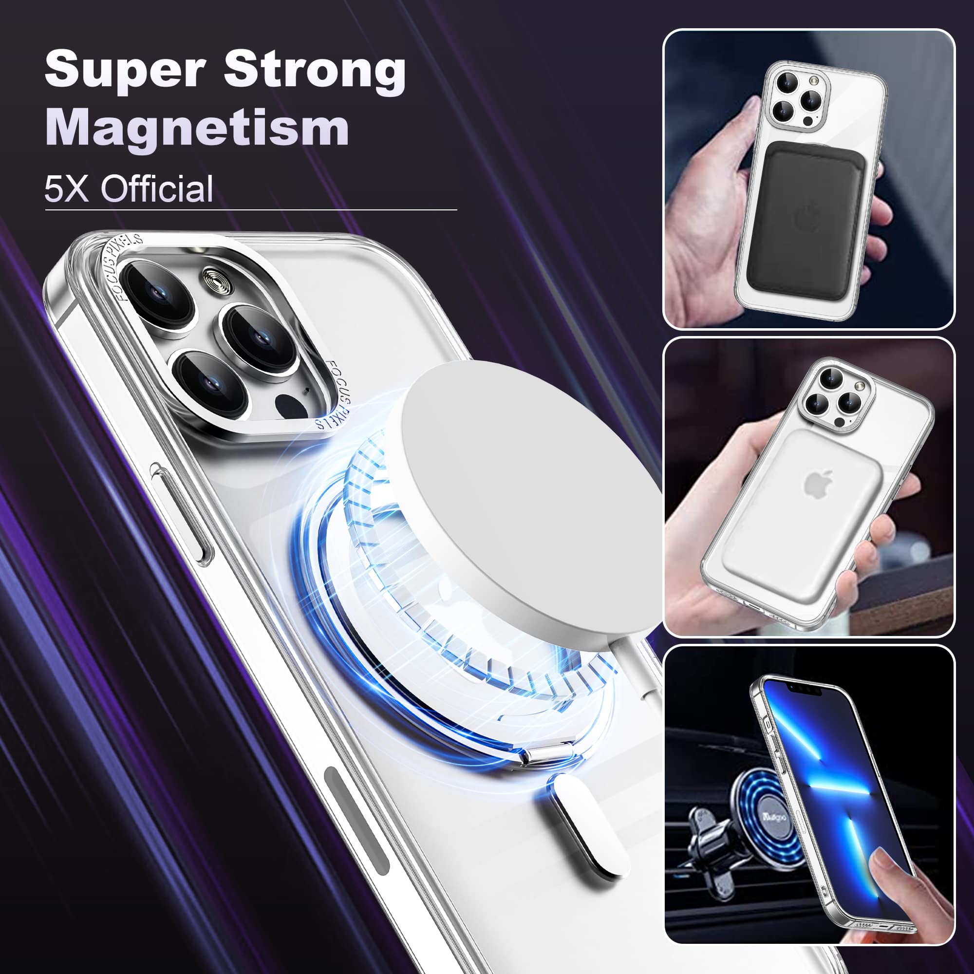 Magnetic Rotatable iPhone 13 Pro Max Case with 360° Stand | Magsafe Compatible | Military-Grade Shockproof Protection | 6.7