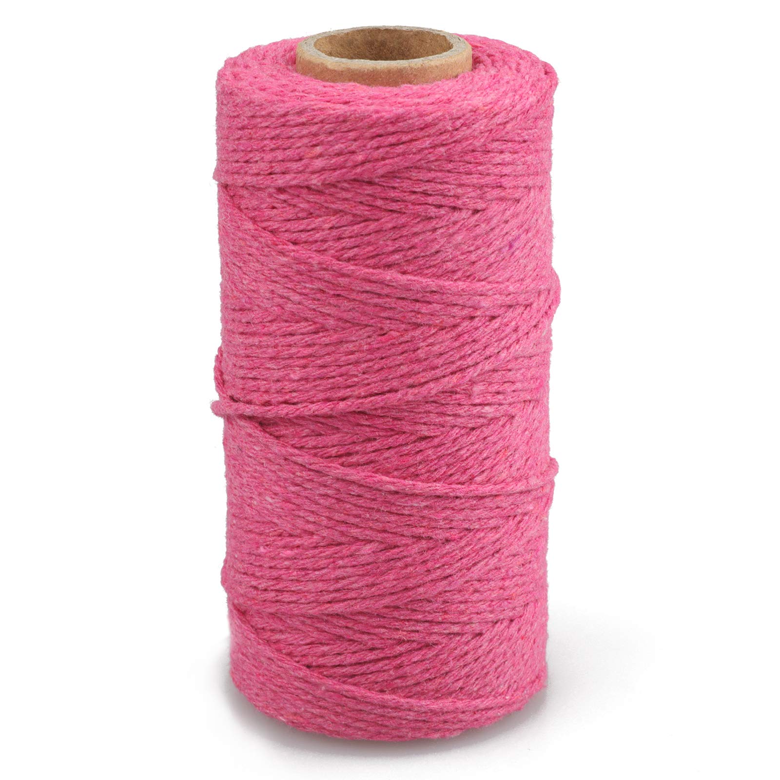 Rose Red Cotton Craft String - 328 Feet Bakers Twine & Macrame Cord (2mm) for Gift Wrapping, DIY Crafts, Gardening - Perfect for Christmas Decorations, Scrapbooking & Handmade Jewelry Making