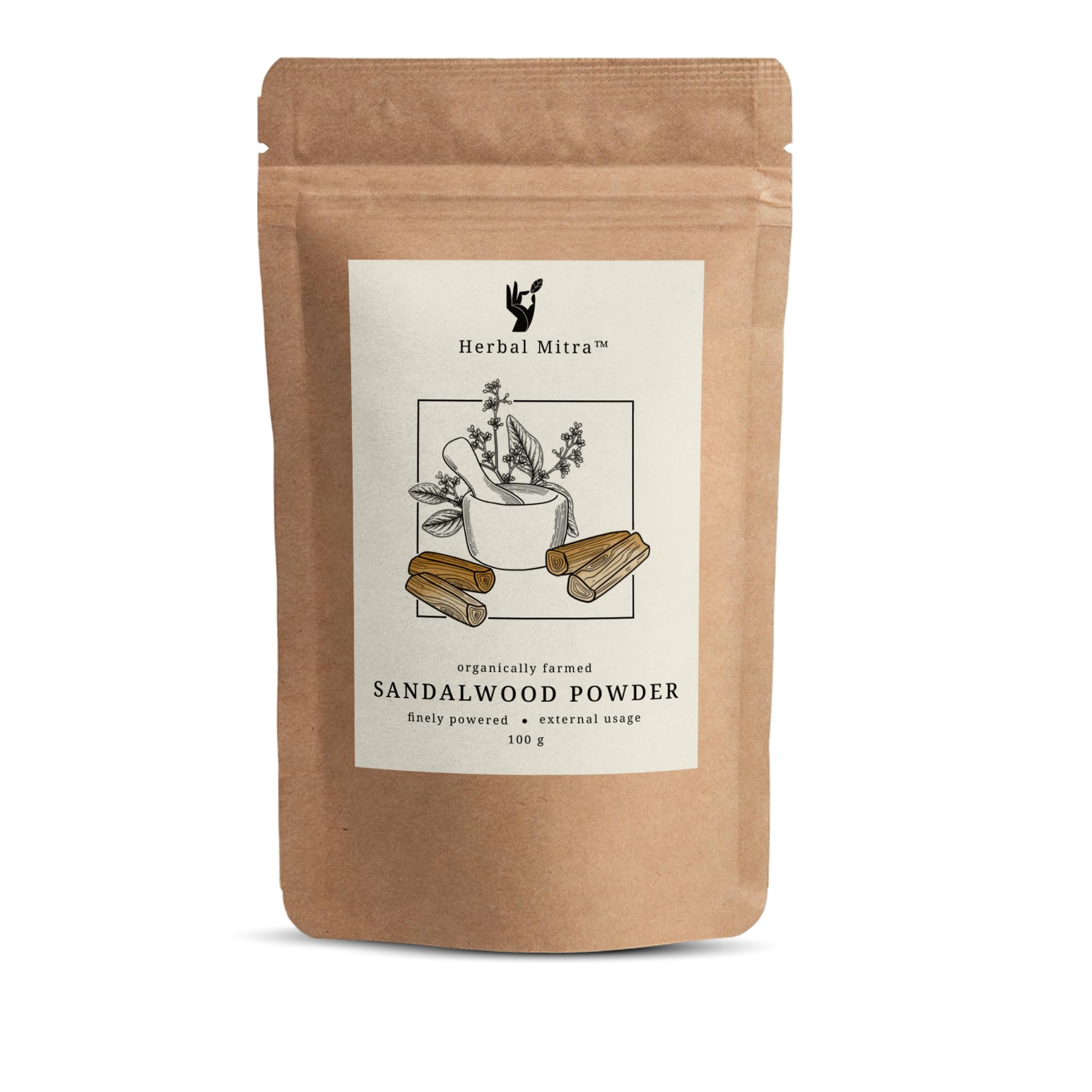 Pure & Natural Sandalwood Powder for Face & Skin Whitening - 100g Organic Facial Mask, Brightening Treatment & Ayurvedic Skincare - Perfect for DIY Face Packs, Spa Days & Glowing Complexion Care