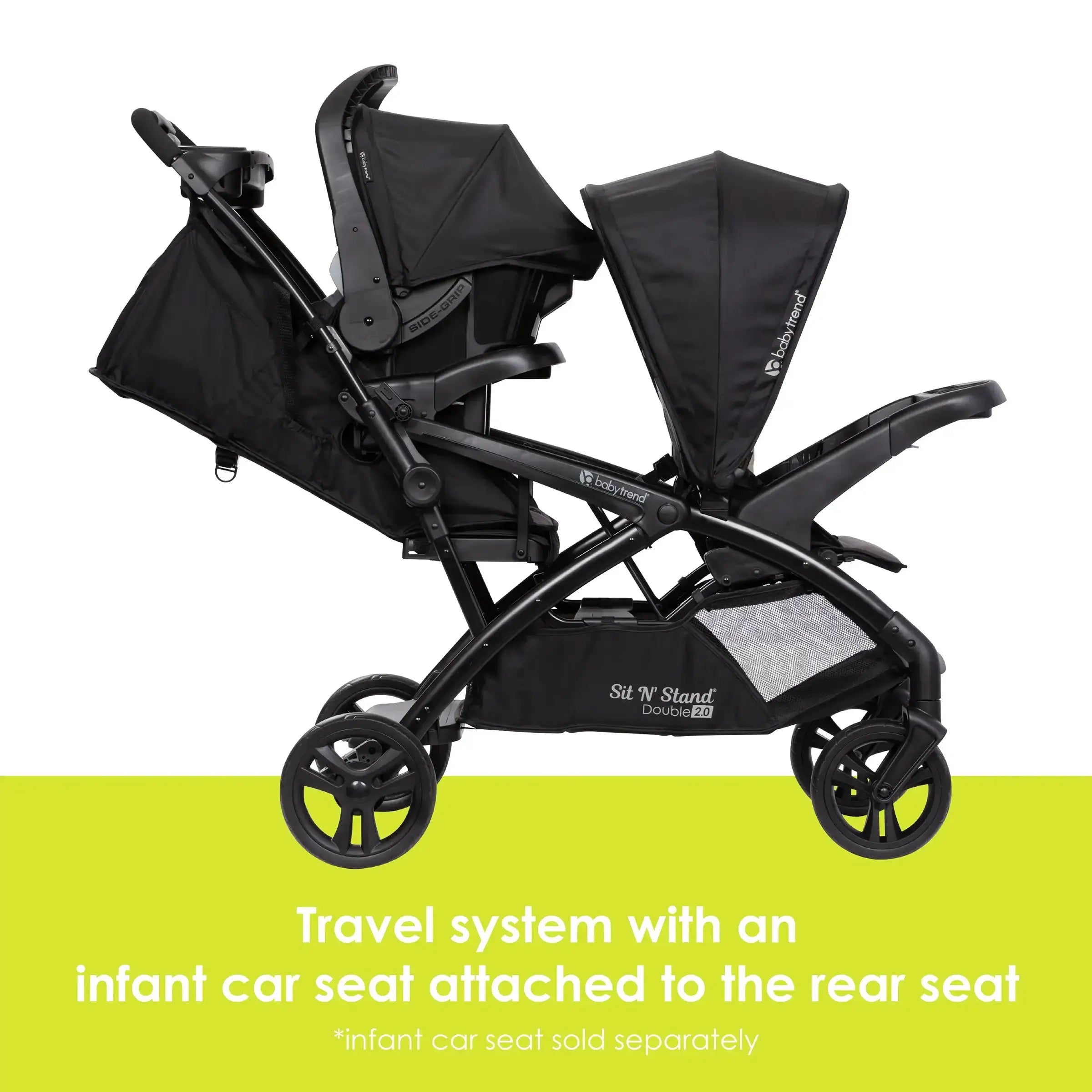 Sit N' Stand® Double 2.0 Stroller - Lightweight Tandem Baby Stroller with Adjustable Seat, Desert Tan (Walmart Exclusive) - Perfect for Twins, Siblings & Everyday Use at Parks, Malls & Travel