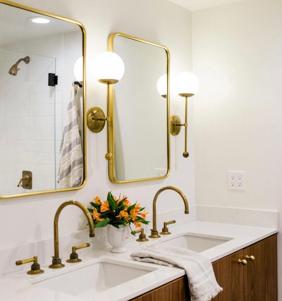 Brass Dot Segment Sconce Light - Short Wall Mounted Fixture for Bedroom, Hallway & Living Room Lighting