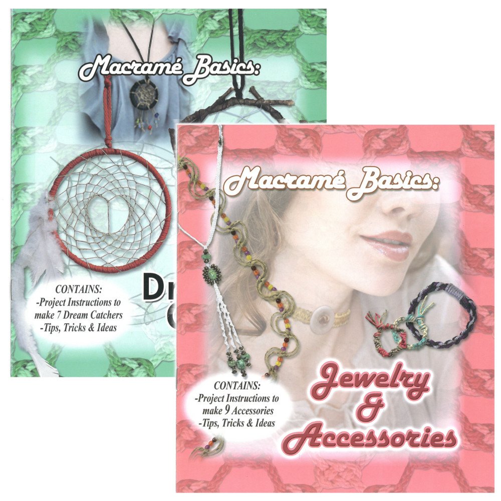 Macramé Jewelry & Accessories DIY Kit - 2 Pack Craft Books for Dream Catchers, Bracelets & Home Decor | Beginner-Friendly Knotting Guide for Wall Hangings, Necklaces & Boho Style Projects