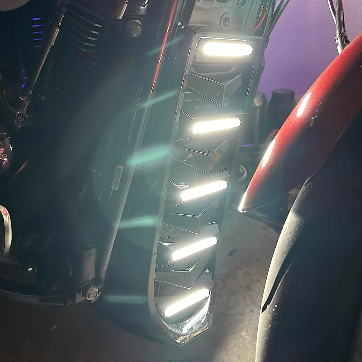 Eagle Lights LUMENSHIELD Chin Spoiler & Radiator Guard with LED Light Bars for 2018+ Harley Davidson Softail - Motorcycle Front Protection & Custom Styling for Night Riding & Urban Commuting