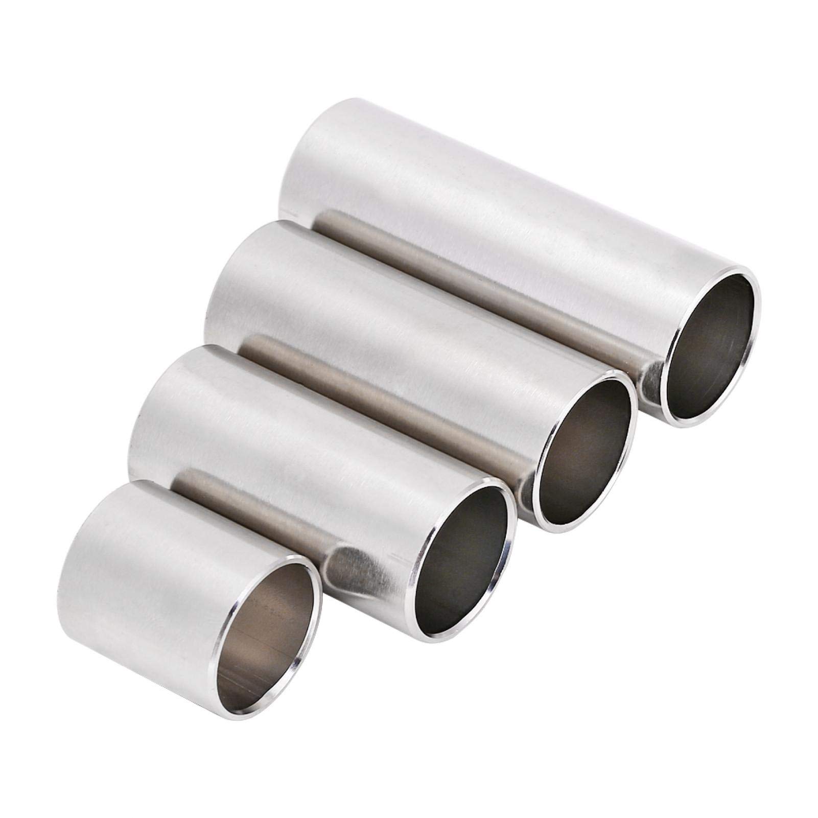 Premium Stainless Steel Guitar Slides Set - 4Pcs Durable Guitar Slides for Electric & Acoustic Guitar Players - Perfect for Blues, Rock & Slide Guitar Performances