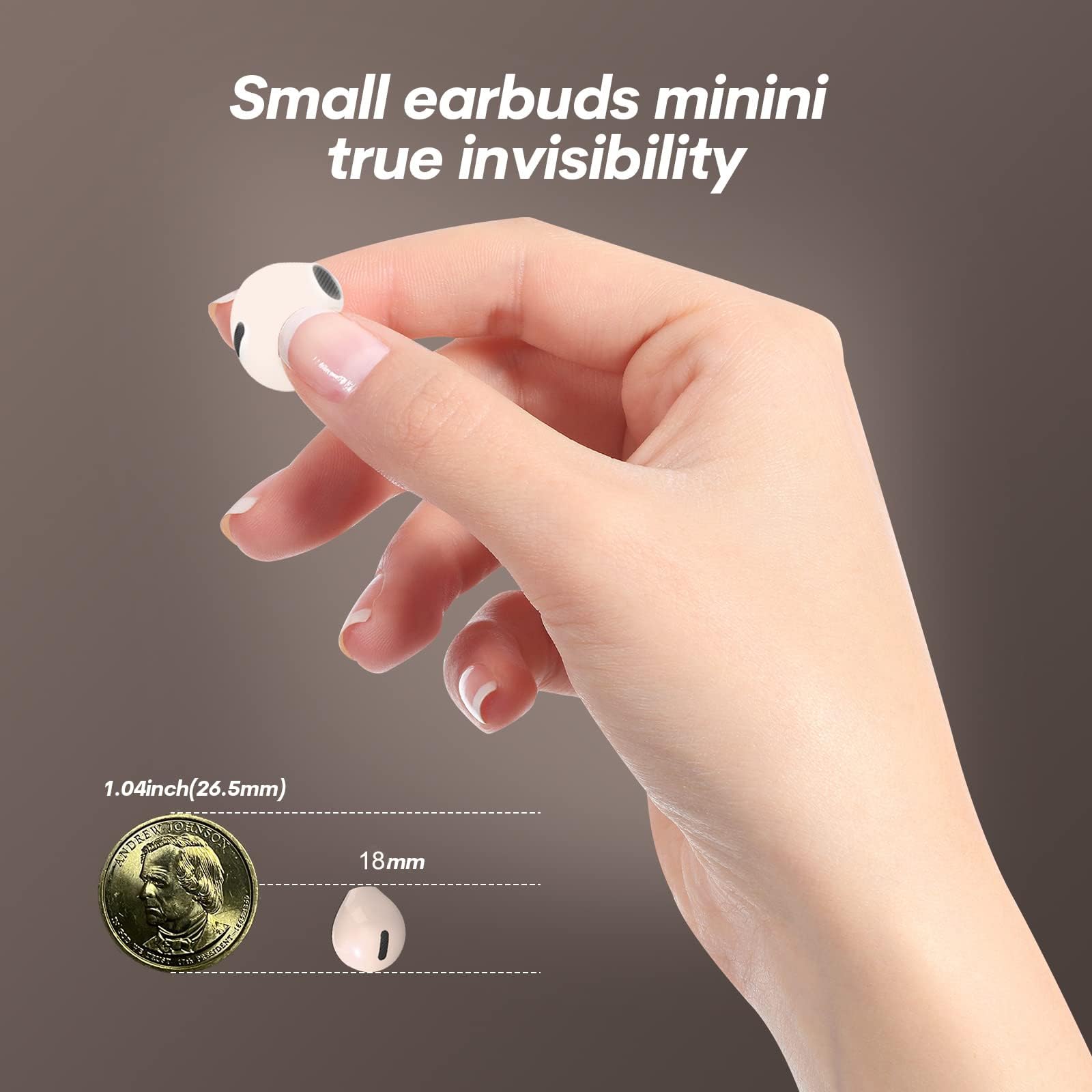 Smallest Invisible Wireless Bluetooth Earbuds for Sleeping - Mini Hidden Ear Buds for Small Ears | Comfortable Sleep, Work & Travel Use
