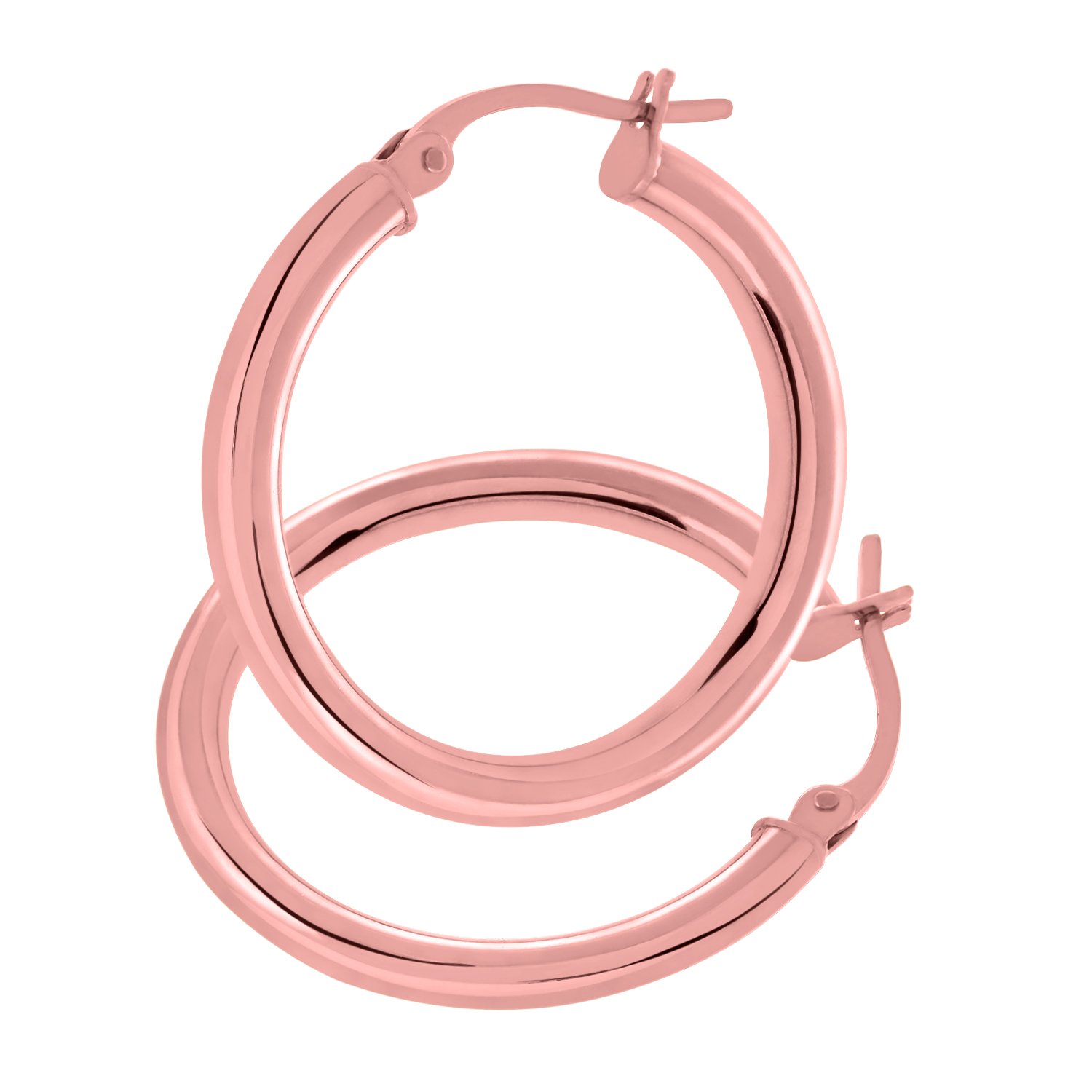 9ct Rose Gold Classic Hoop Earrings for Women - Elegant Everyday Jewelry for Work, Date Night & Special Occasions