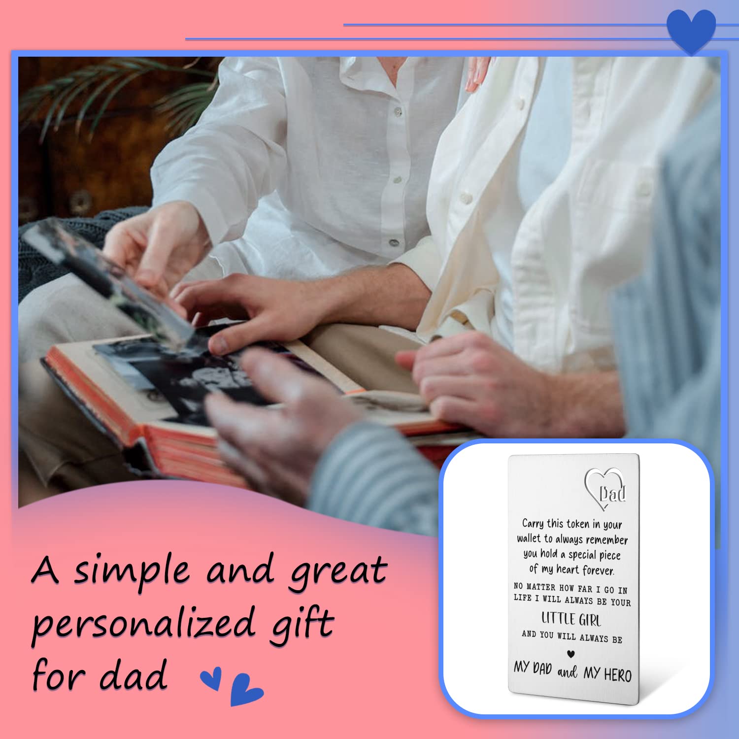 Engraved Anniversary Card for Dad - Funny Gift from Kids for Birthday, Christmas & Thanksgiving