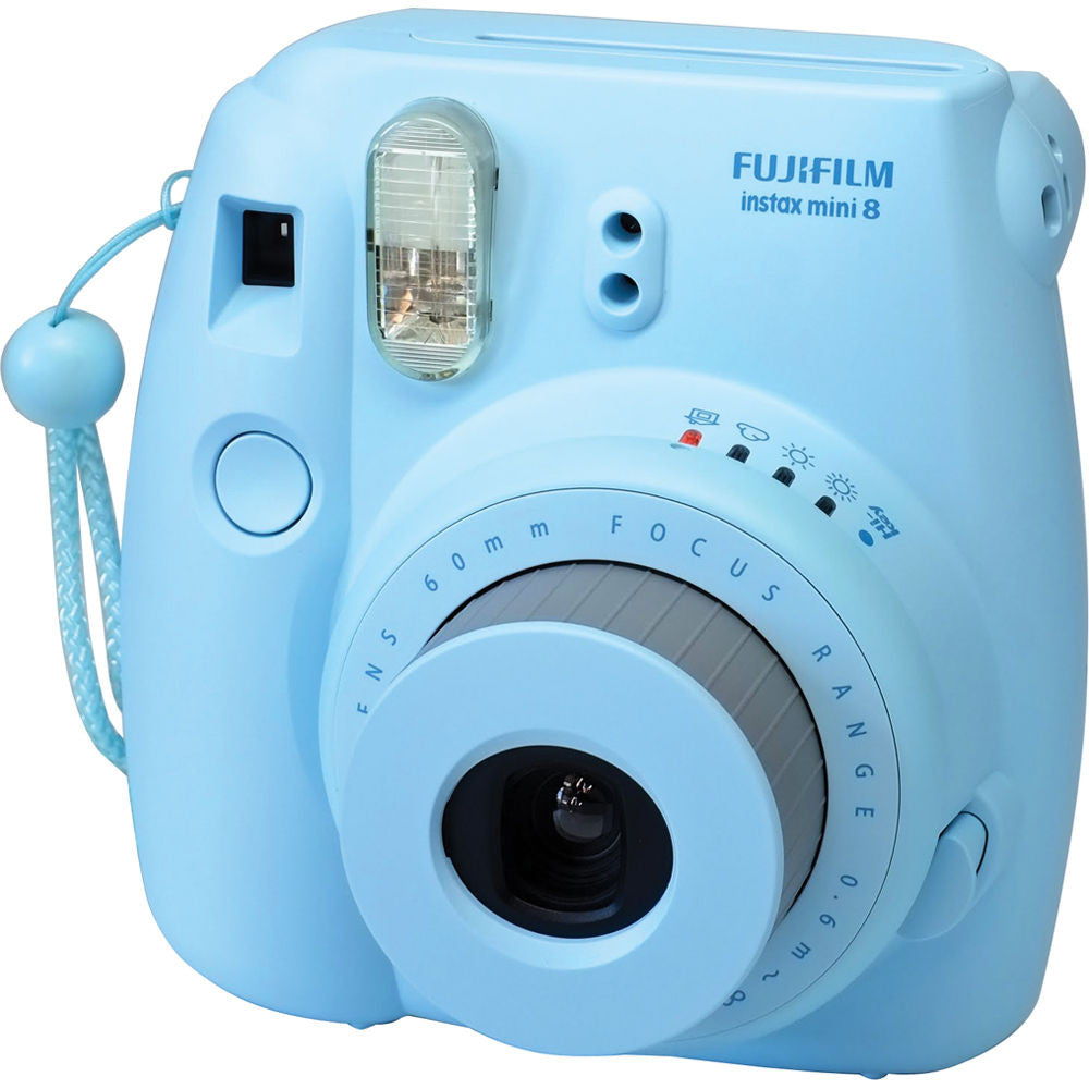 Fujifilm INSTAX Mini 8 Instant Camera - Compact Polaroid Camera with Built-in Flash for Instant Photos (Blue) | Perfect for Parties, Travel & DIY Scrapbooking