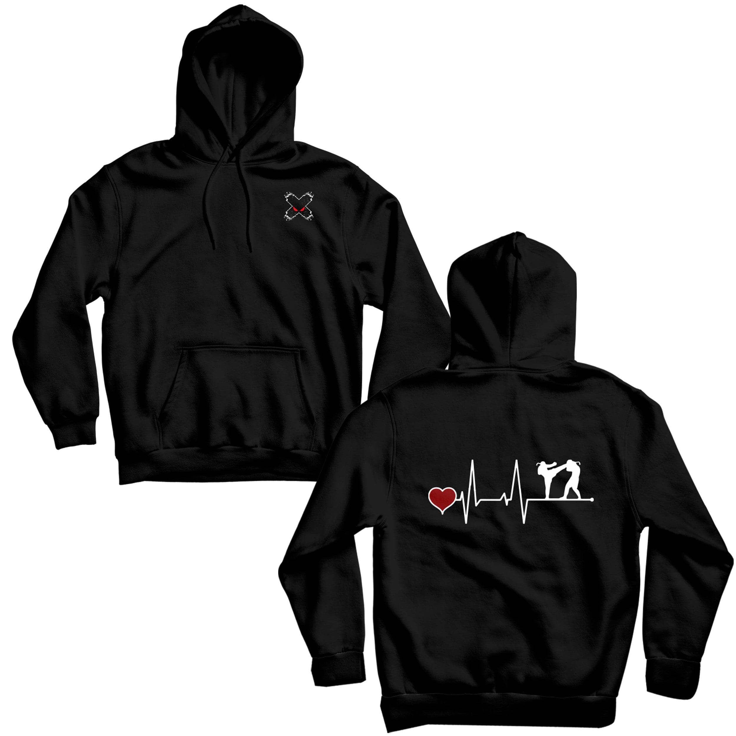 Muay Thai Hoodie with Heartbeat Design - Perfect for Training, Gym & Streetwear