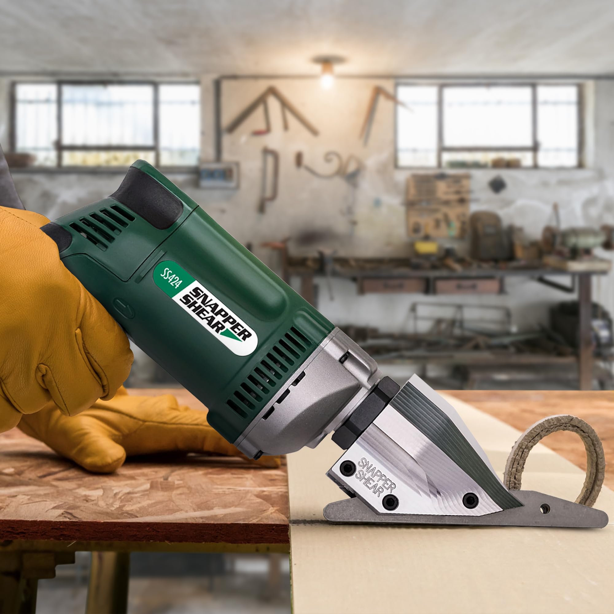 PacTool SS424 Backerboard Shear - Professional Fiber Cement Cutting Tool for Contractors | Heavy-Duty Power Tool for Backerboard, Cement Board & Tile Underlayment Installation