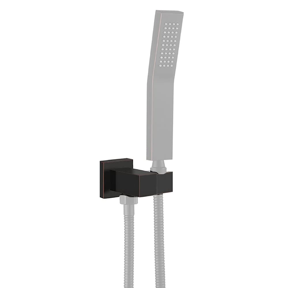 Adjustable Handheld Shower Head Holder - Wall Mount Shower Wand Bracket with Hose Connector - Oil Rubbed Bronze Finish - Perfect for Bathroom Renovation & Spa-Like Shower Experience