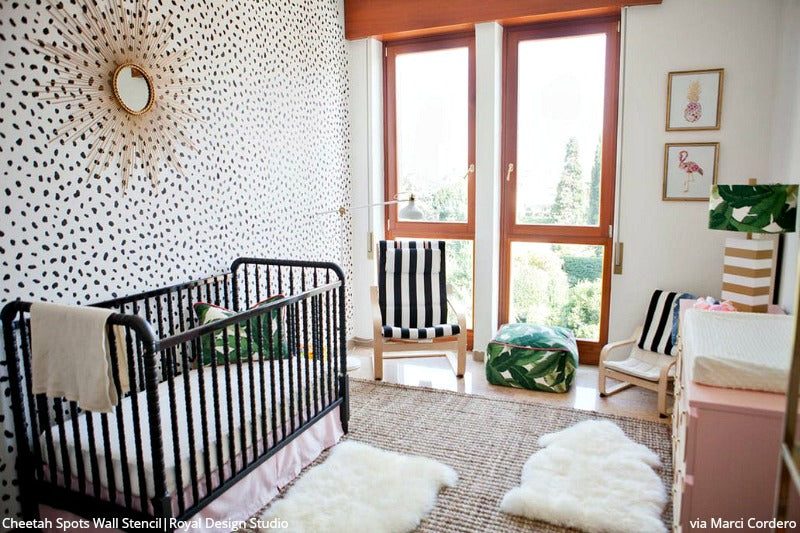 Cheetah Spots Wall Stencil - Reusable DIY Painting Template for Home Decor, Kids Room & Nursery - Create Wild Animal Prints on Walls, Furniture & Crafts