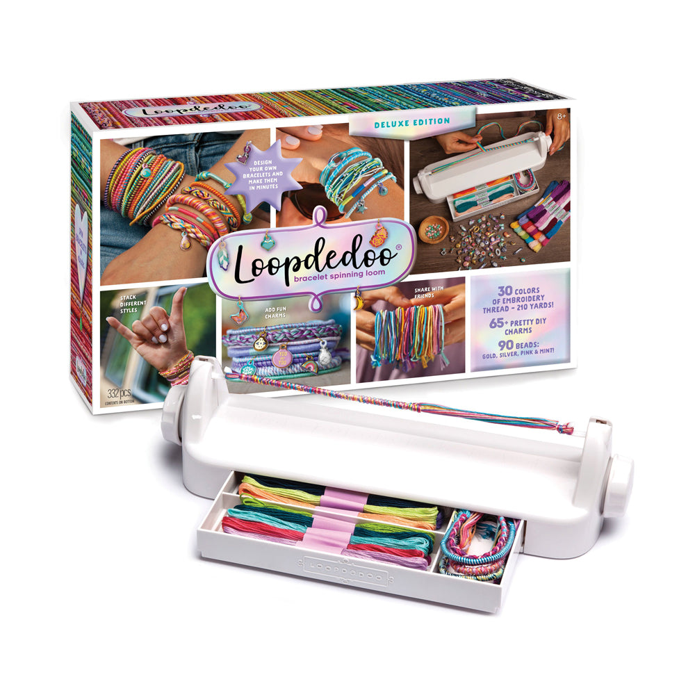 Ann Williams Loopdedoo Deluxe Spinning Bracelet Loom Kit - DIY Jewelry Making Kit for Kids & Adults - Create Stretchy Bracelets & Friendship Bands - Perfect for Arts & Crafts, Party Favors, Gifts