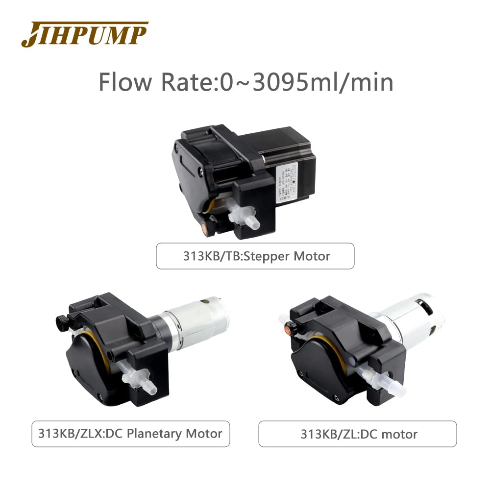 12V 24V Peristaltic Pump 313KB - Food Grade Small Liquid Dosing Pump for Coffee Machines, Syrup Dispensing & Wine Transfer (313KB/ZLX-24V-300R-35#, 1590ml/min) - Ideal for Beverage Service, Home Brewing & Commercial Use