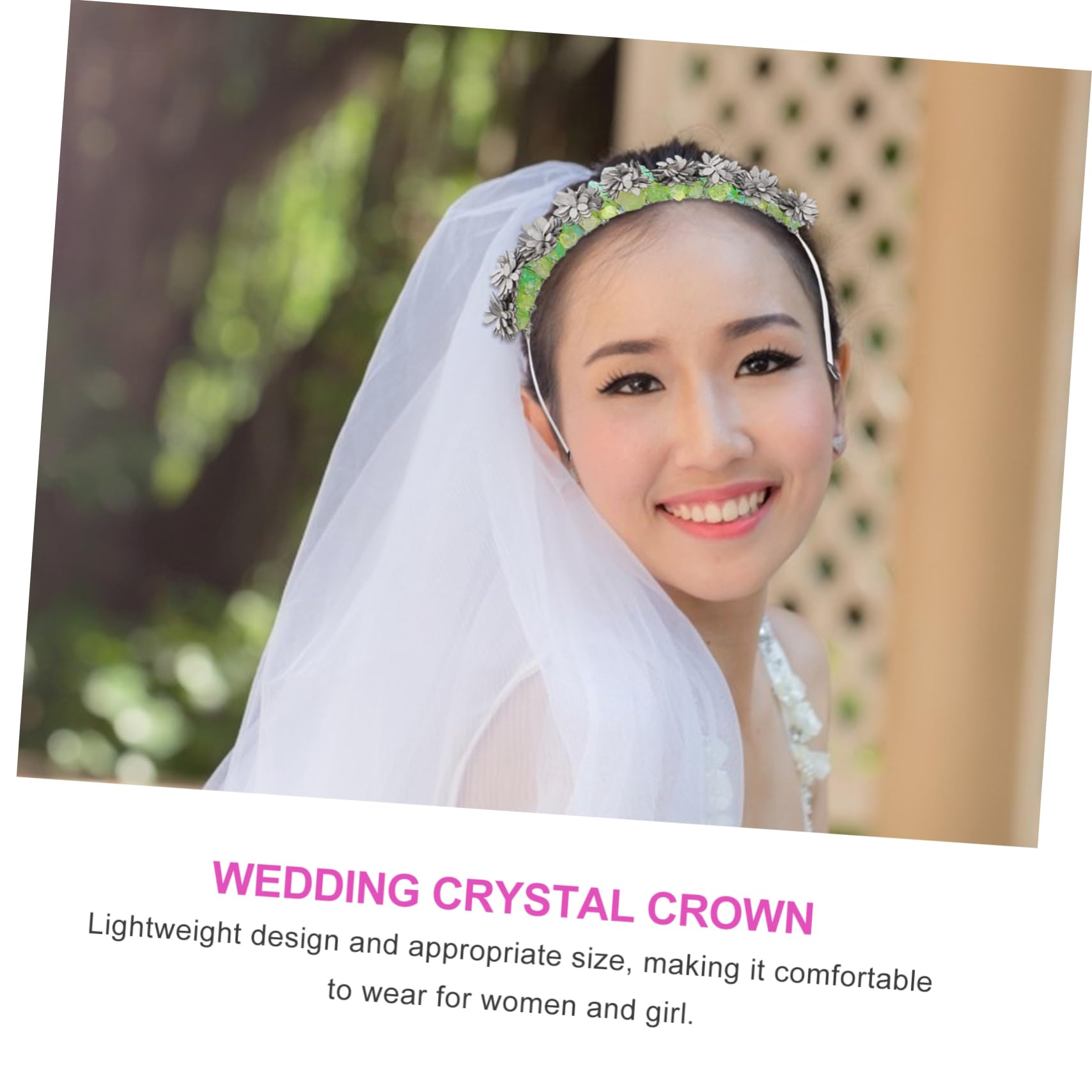 FRCOLOR 2-Piece Crystal Rainbow Crown Wedding Headband Set - Elegant Purple Tiara with Natural Quartz Crystals for Women & Girls - Perfect for Weddings, Prom, Pageants, and Special Occasions