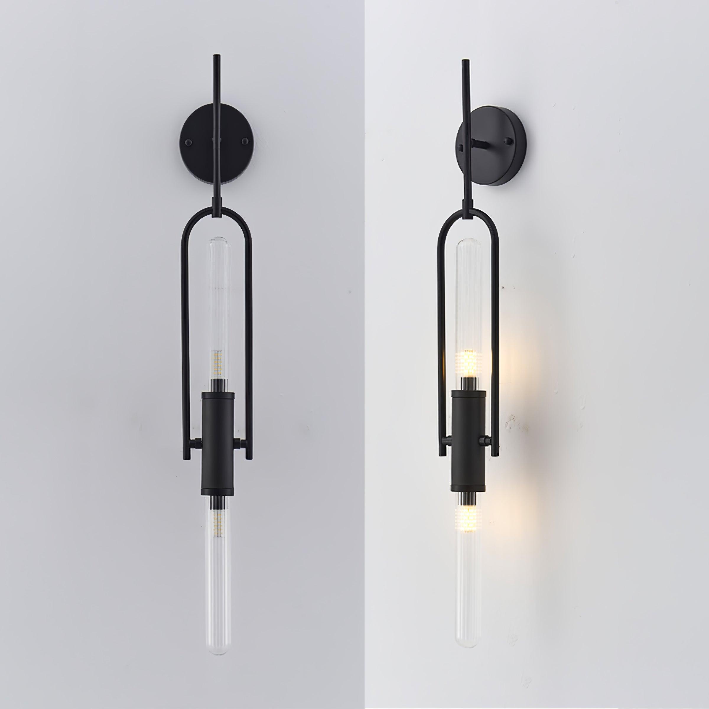 Modern Long Arc Glass Wall Lamp - Sleek Adjustable LED Sconce for Living Room, Bedroom, or Hallway Lighting