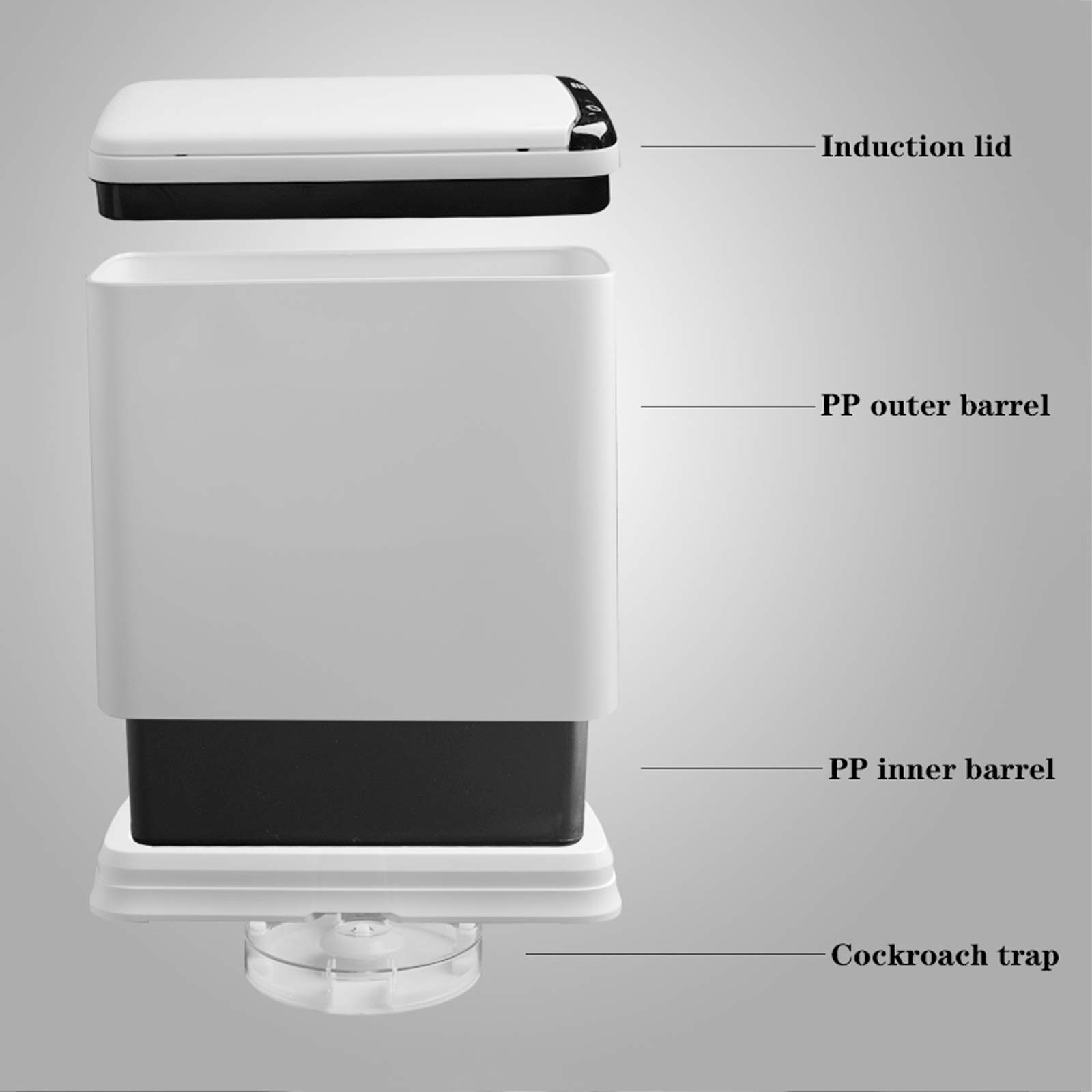 Smart Sensor Trash Can with Lid - 8L/2.1 Gallon Automatic Rechargeable Garbage Bin for Kitchen, Bathroom, Office - Hands-Free Motion Detection Waste Basket for Small Spaces & Eco-Friendly Homes