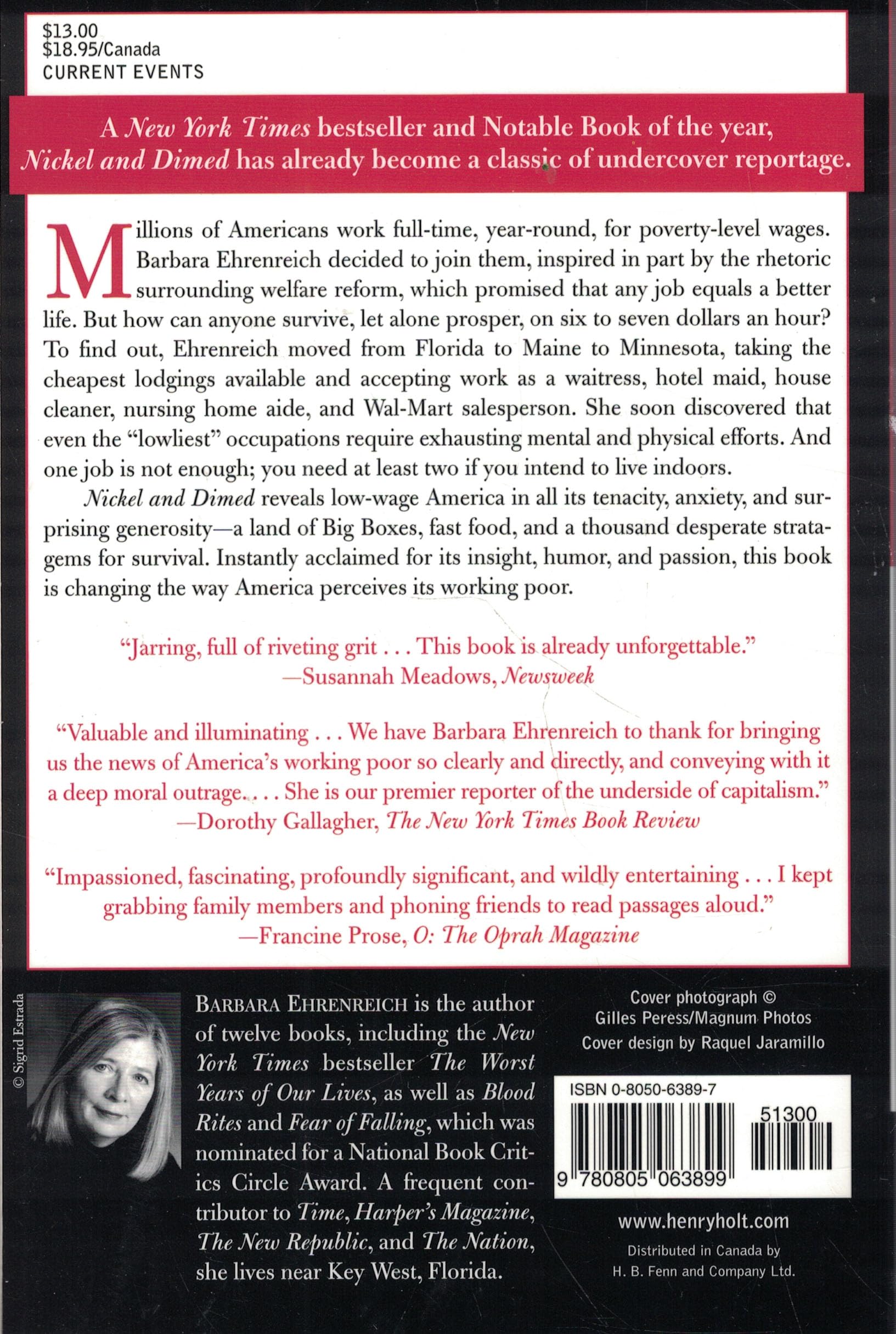 Nickel and Dimed: On (Not) Getting By in America - Book on Low-Wage Work & Economic Struggles | Perfect for Sociology Studies & Understanding American Poverty