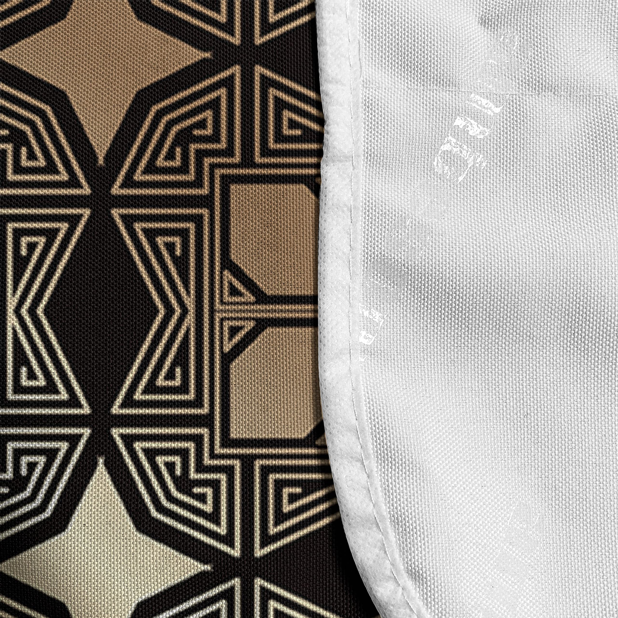 Ambesonne Vintage Microwave Cover - Art Deco Inspired Square Ornaments on Dark Background, Gatsby Style Waterproof Kitchen Organizer with Pockets, 36