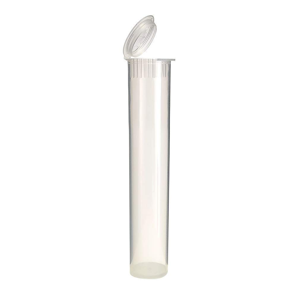 W Gallery 600 Clear 120mm Open Cap Pop Top Tubes - Airtight Smell Proof Plastic Containers - Medical Grade Prescription Bottles for Pills, Herbs, Flowers & Supplements (Bulk Pack) - Perfect for Pharmacy Storage, Travel Organizers & Home Use