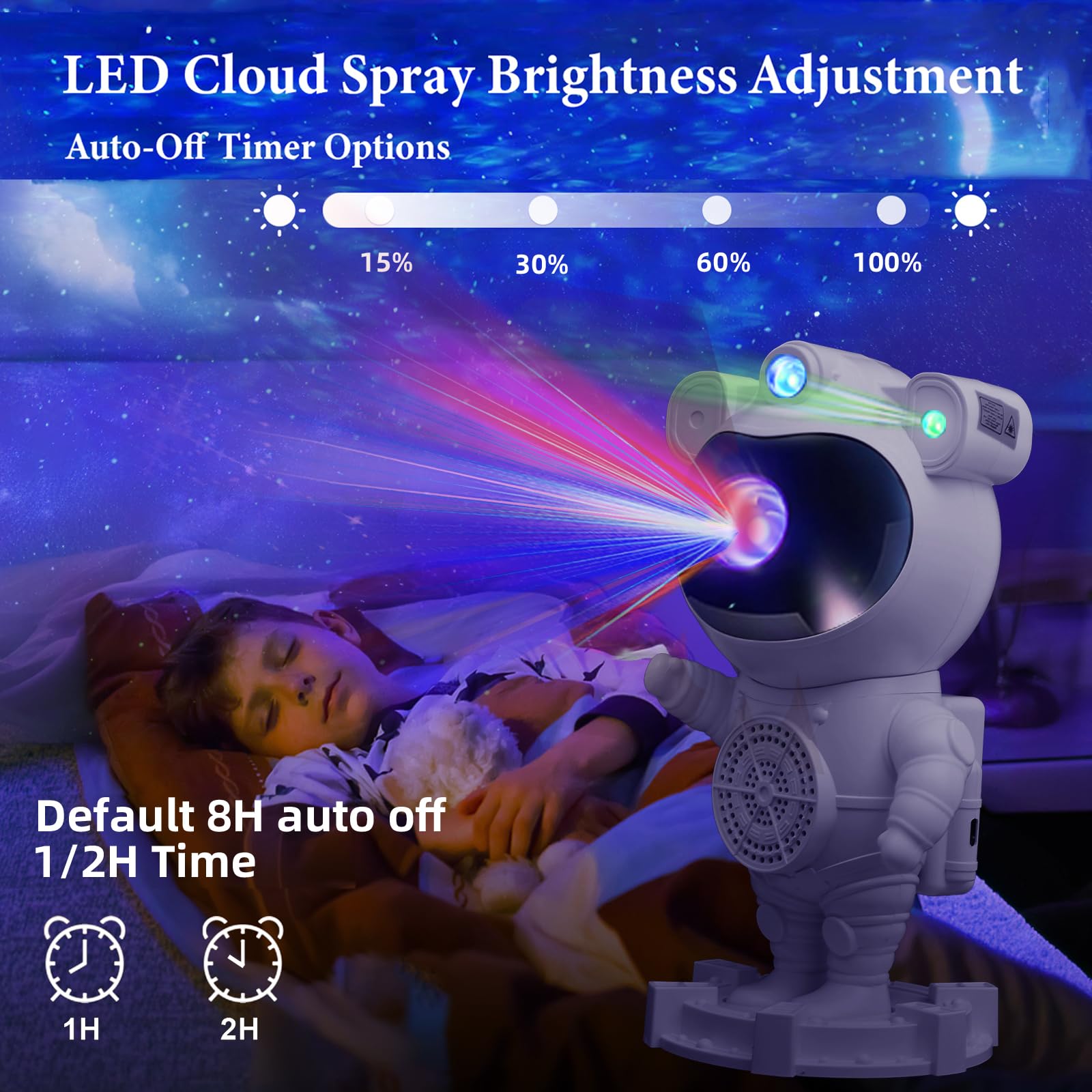 Astronaut Galaxy Projector - 360° Star Projector Night Light with Bluetooth Speaker, White Noise & Timer for Bedroom, Kids Room, Meditation | Perfect Gift for Christmas, Birthday, Valentine's Day (Remote Included)