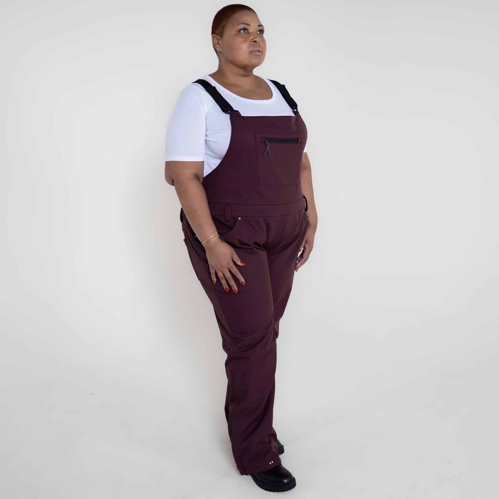 1X-6X Women's Plus Size Soft Shell Stretch Snow Ski Bib Overalls - Waterproof Winter Pants for Skiing, Snowboarding & Outdoor Activities