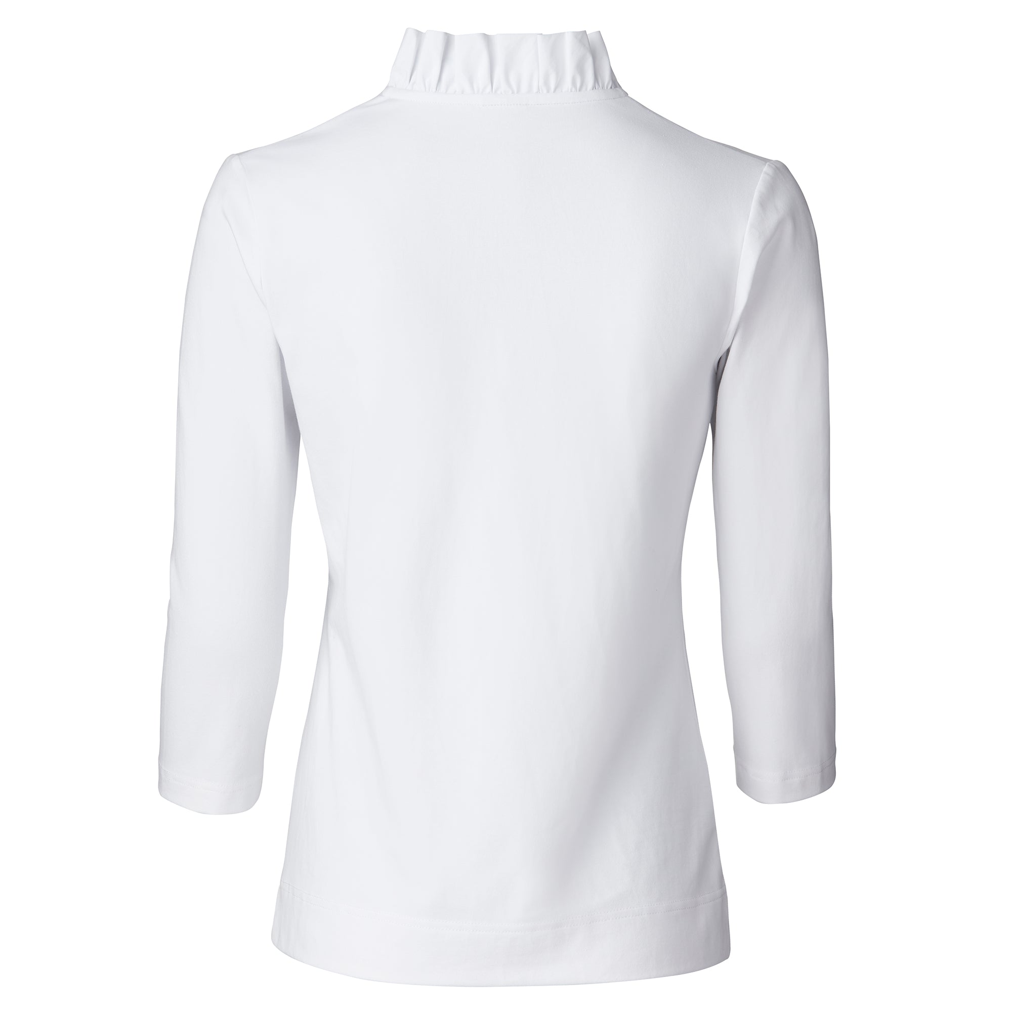 Women's Breathable 3/4 Sleeve Golf Polo Shirt - Moisture Wicking Athletic Top for Golf, Tennis & Casual Wear | White Sports Performance Tee