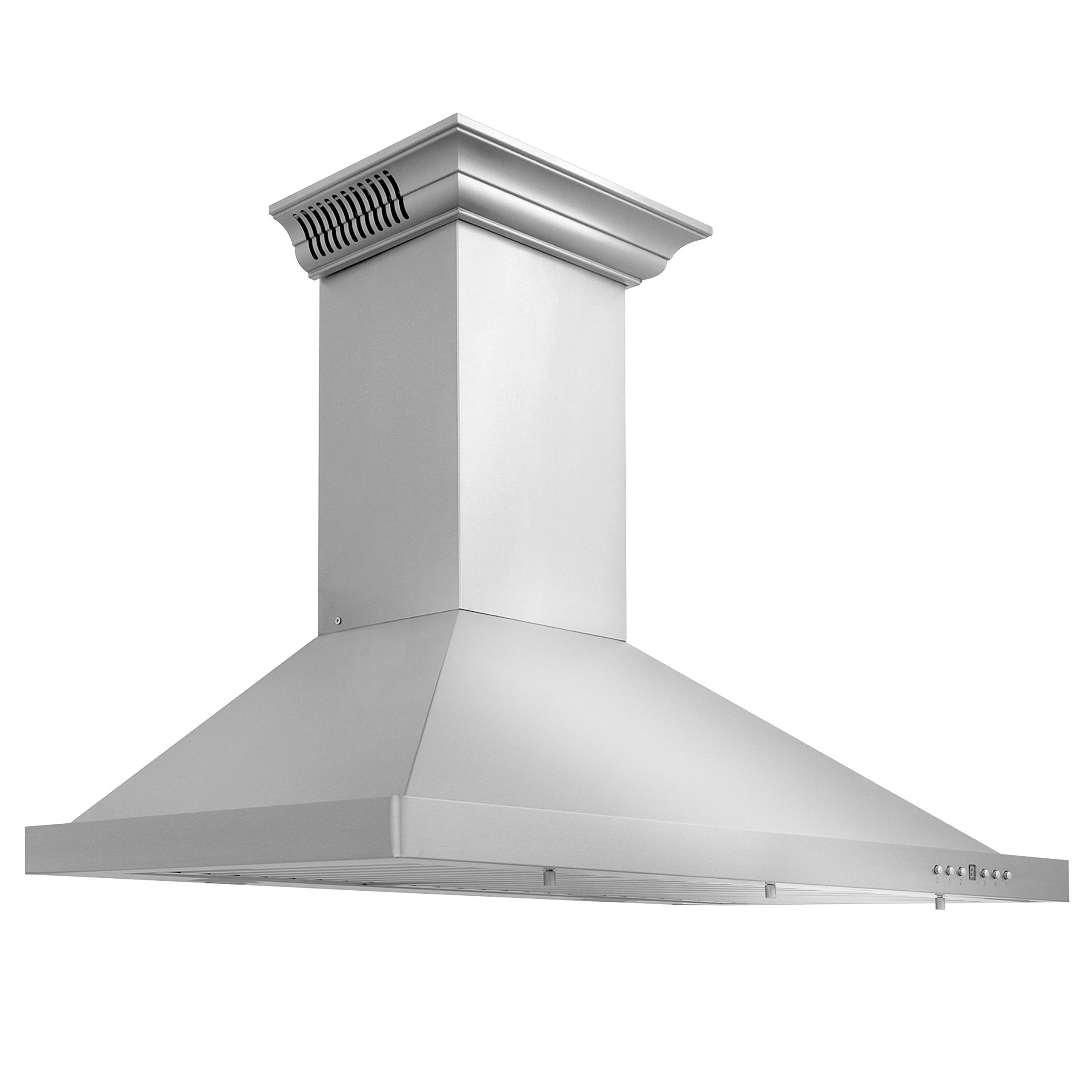ZLINE 36 Inch Stainless Steel Wall Mount Range Hood with Built-in CrownSound® Bluetooth Speakers - Professional Kitchen Ventilation for Home Chefs (KBCRN-BT-36) | Perfect for Modern Kitchens, Cooking Enthusiasts & Entertaining Guests