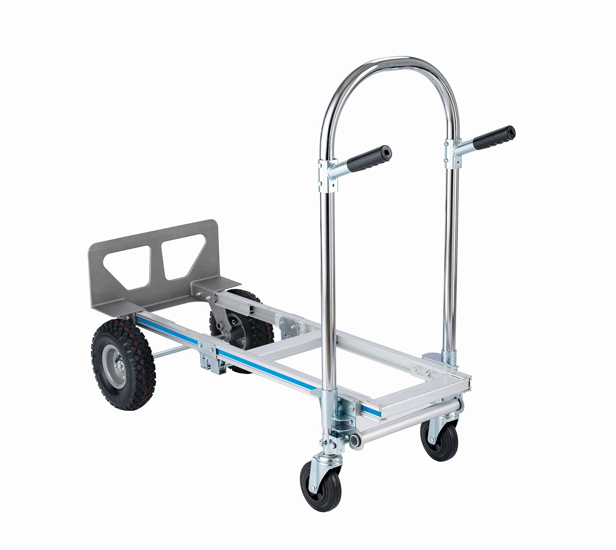2 in 1 Aluminum Hand Truck Dolly - 770lbs Heavy Duty Convertible Utility Cart with Wheels for Moving, Warehouse, Home & Office Use