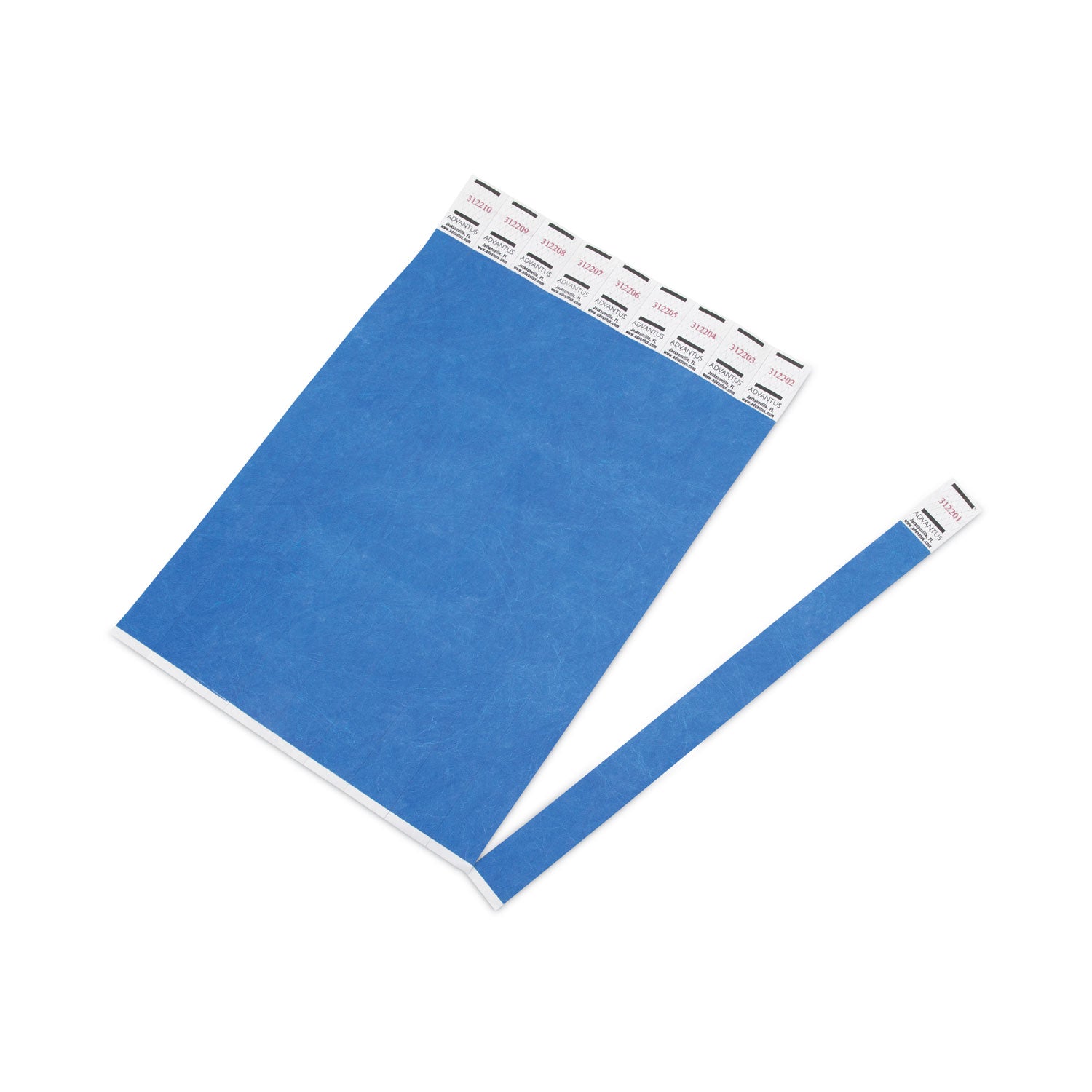 Advantus Numbered Crowd Control Wristbands - 500 Pack, Blue, 9.75