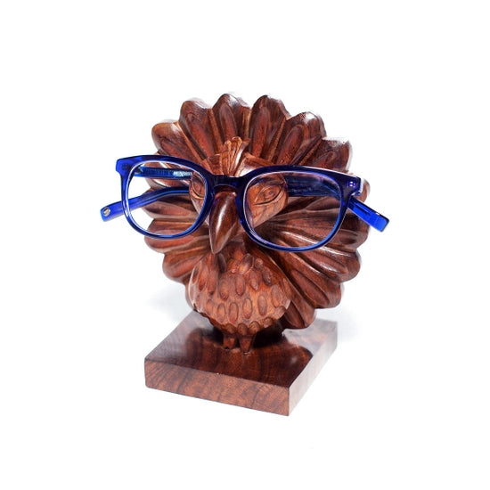 Stylish Peacock Eyeglass Holder - Elegant Eyewear Stand for Glasses & Sunglasses - Perfect for Home, Office, or Gift Giving