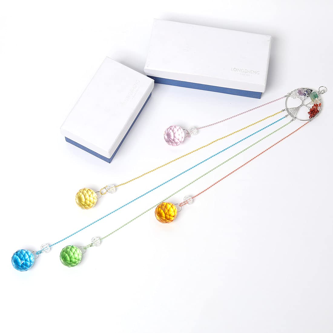 Rainbow Crystal Prism Ball Suncatcher - Tree of Life Hanging Ornament with Rainbow Maker for Windows, Home & Garden Decor - Creates Stunning Light Effects for Meditation Rooms, Nurseries and Outdoor Spaces