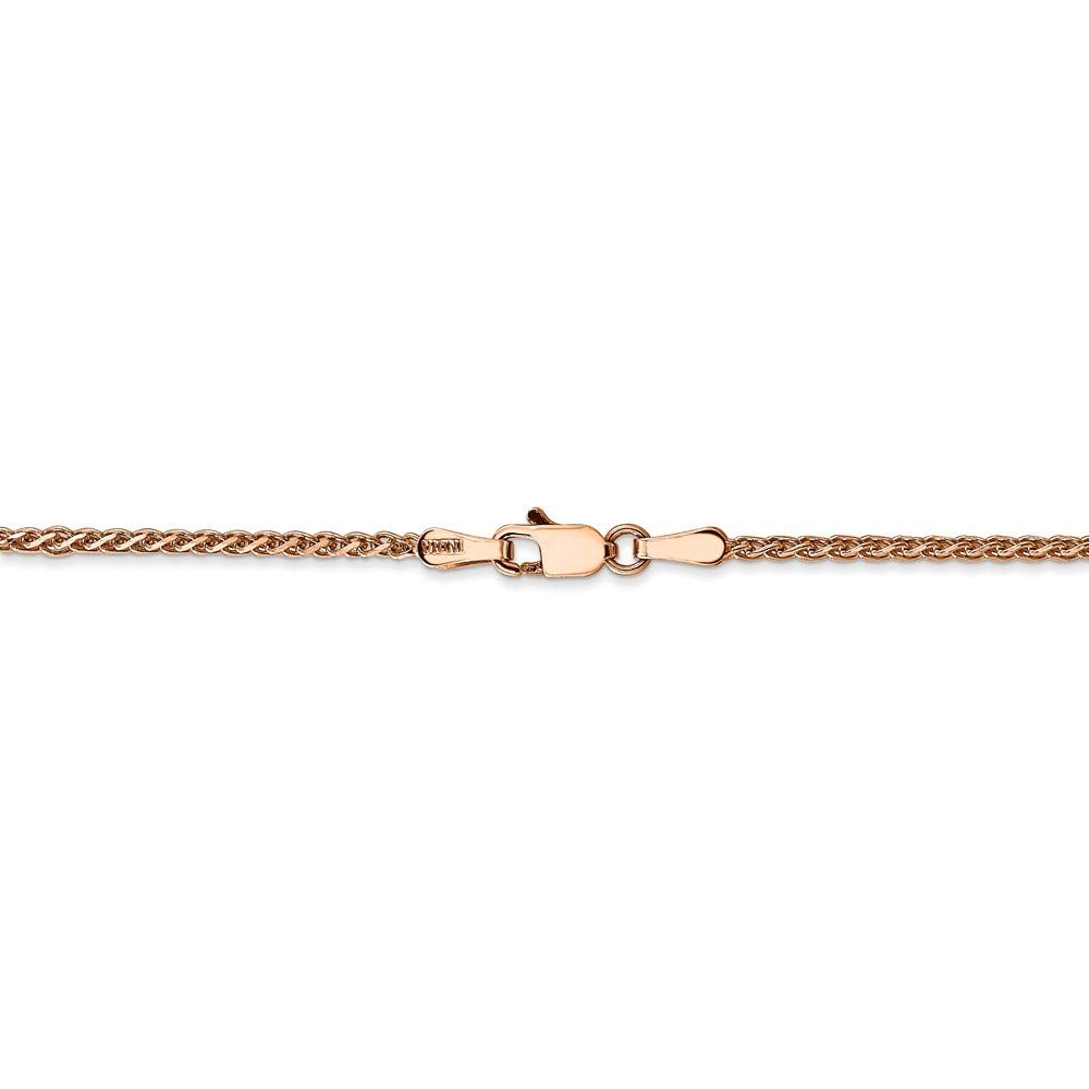 14K Rose Gold 1.4mm Spiga Chain Necklace for Women - 24 Inch Italian Cable Link Jewelry - Perfect for Valentine's Day Gifts, Anniversary & Everyday Elegance