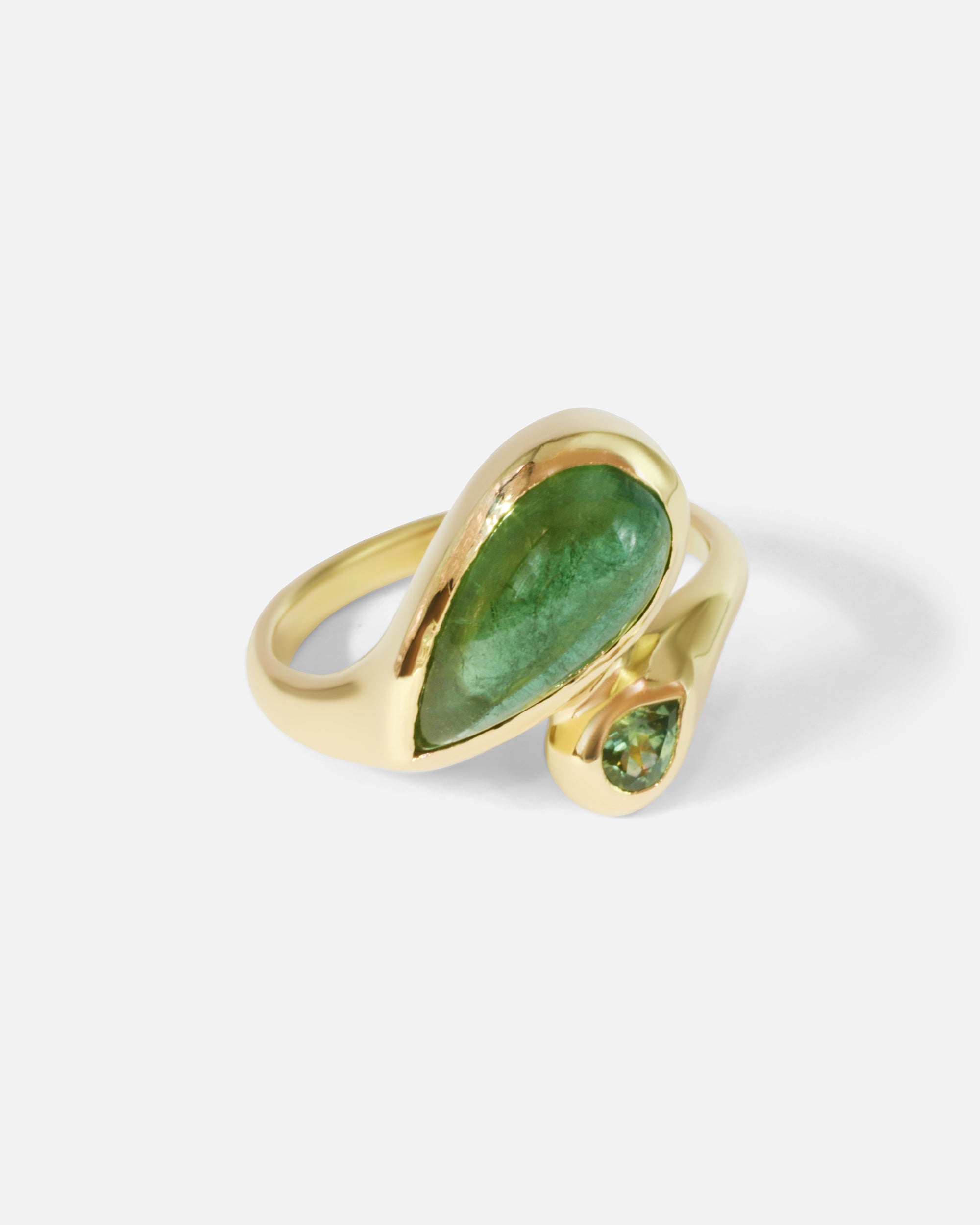 Exquisite Verde Ring with Genuine Tourmaline & Sapphire Gemstones | Elegant Jewelry for Women | Perfect for Weddings, Anniversaries & Special Occasions