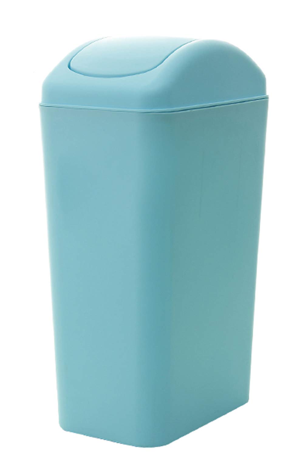 12L / 3.2 Gallon Plastic Swing Top Trash Can - Space Saving Narrow Garbage Bin with Lid - Blue Wastebasket for Kitchen, Bathroom & Small Spaces
