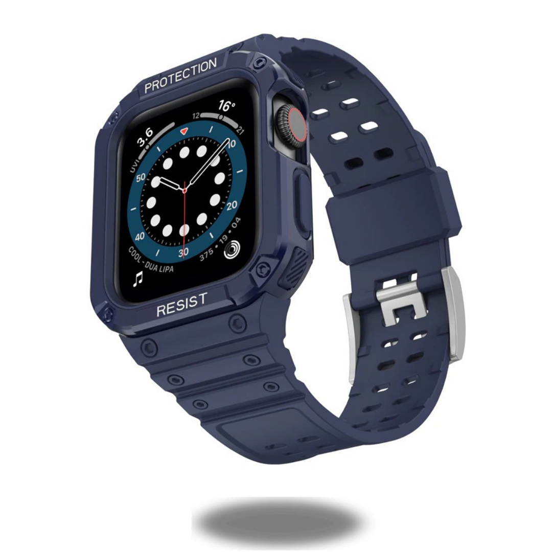 Durable Silicone Rugged Band & Protective Case for Smartwatches - Perfect for Outdoor Sports, Running, and Active Lifestyles
