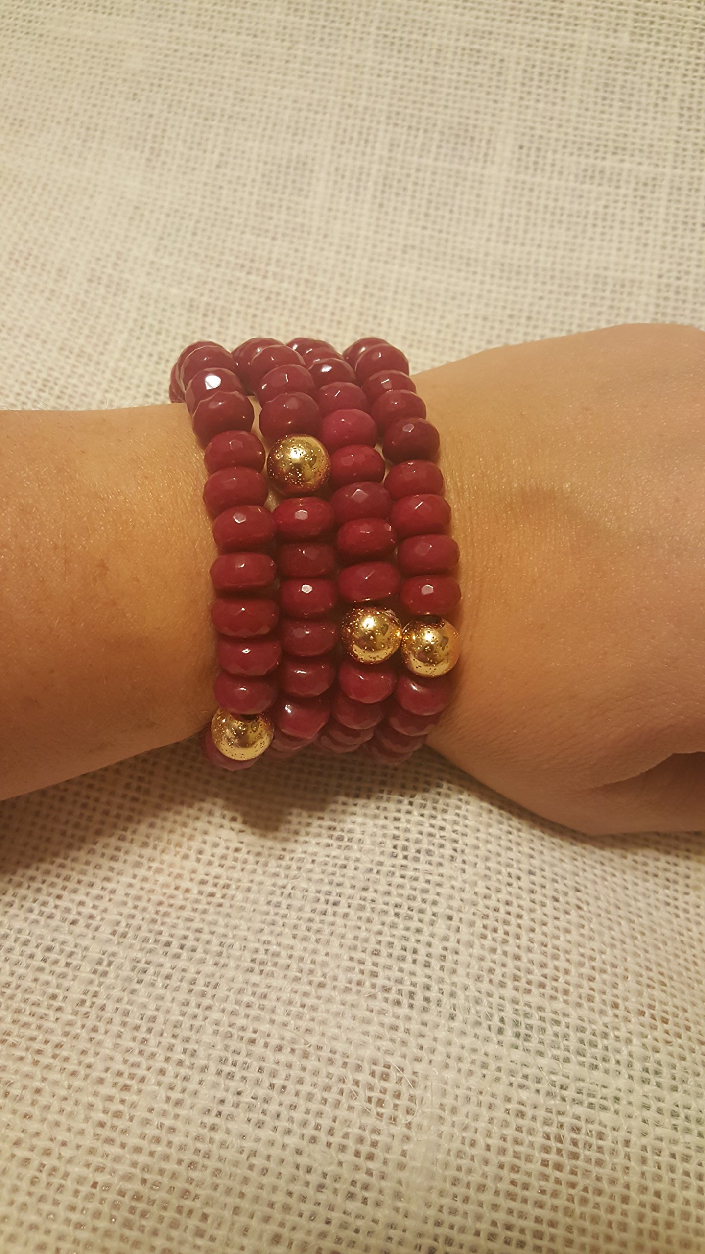 Rondelle Agate Stacking Bead Bracelets for Women - Natural Stone Beaded Stretch Bracelets Set - Boho Chic Jewelry for Layering, Stacking & Everyday Wear