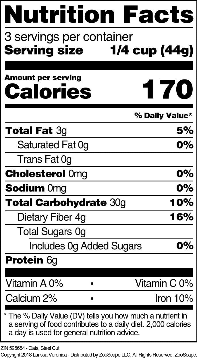 Organic Steel Cut Oats - 4 oz (ZIN: 525654) - Perfect for Healthy Breakfast, Baking & Meal Prep