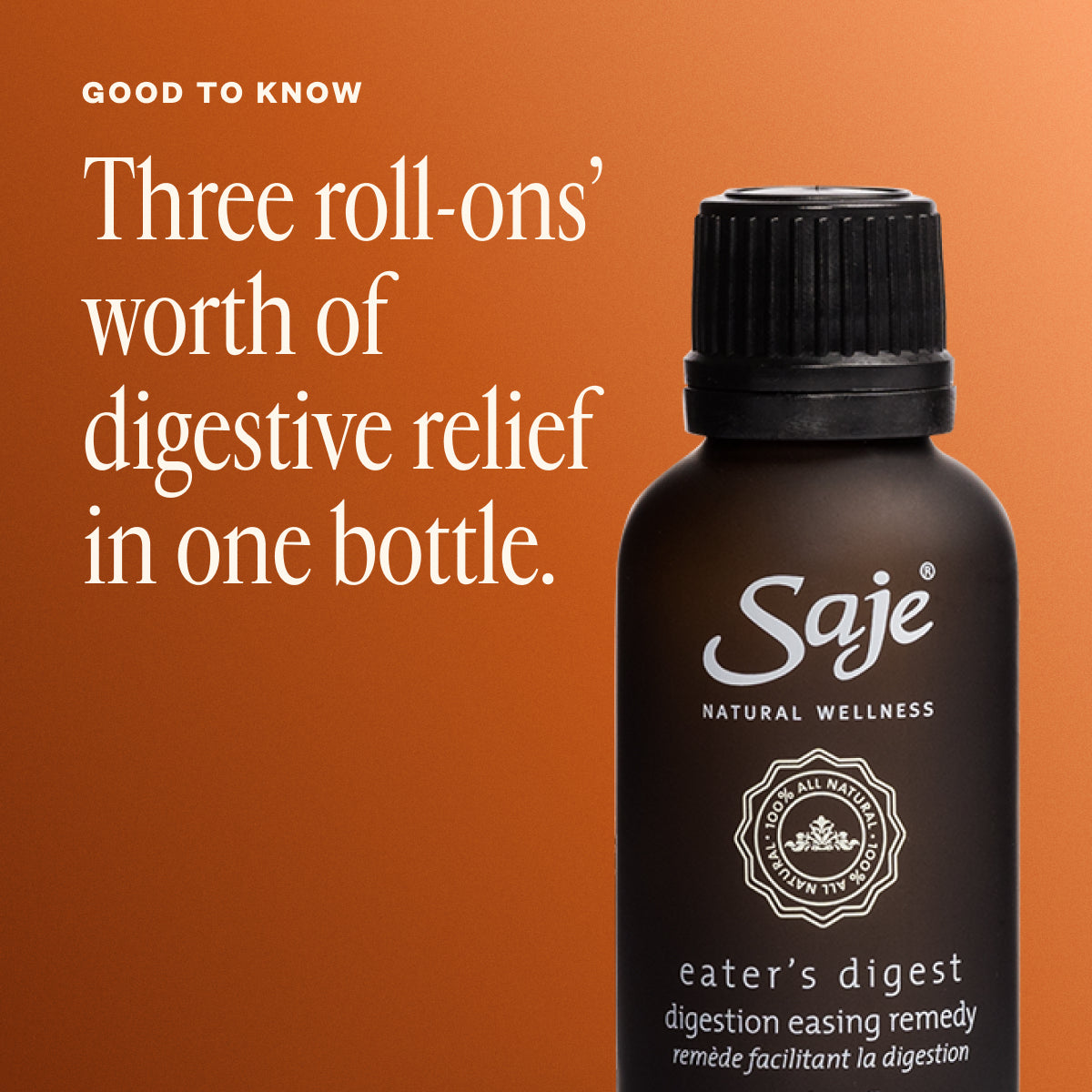 Eater's Digest Remedy Roll-On Refill - Natural Stomach Relief for Digestion & Bloating - Perfect for Travel, Work & Home Use