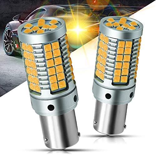 YEORO BAU15S 1156 PY21W S25 Amber LED Bulb - 23W Super Bright 3030 69-SMD CANBUS Error Free Turn Signal Lights - No Hyper Flash - Perfect for Reverse & Brake Lights (2-Pack) - Ideal for Cars, Trucks & Motorcycles