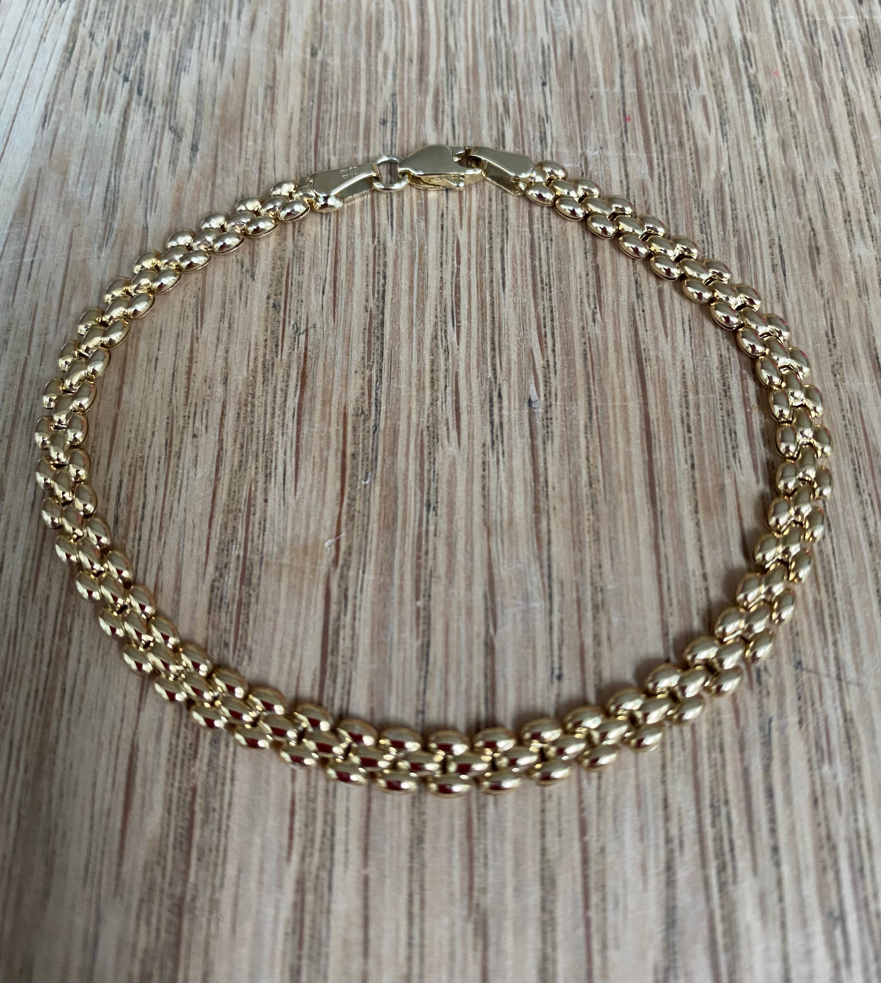 9ct Yellow Gold Fancy Bead Link Bracelet for Women - Elegant & Dainty Jewelry Gift for Birthday, Anniversary & Special Occasions