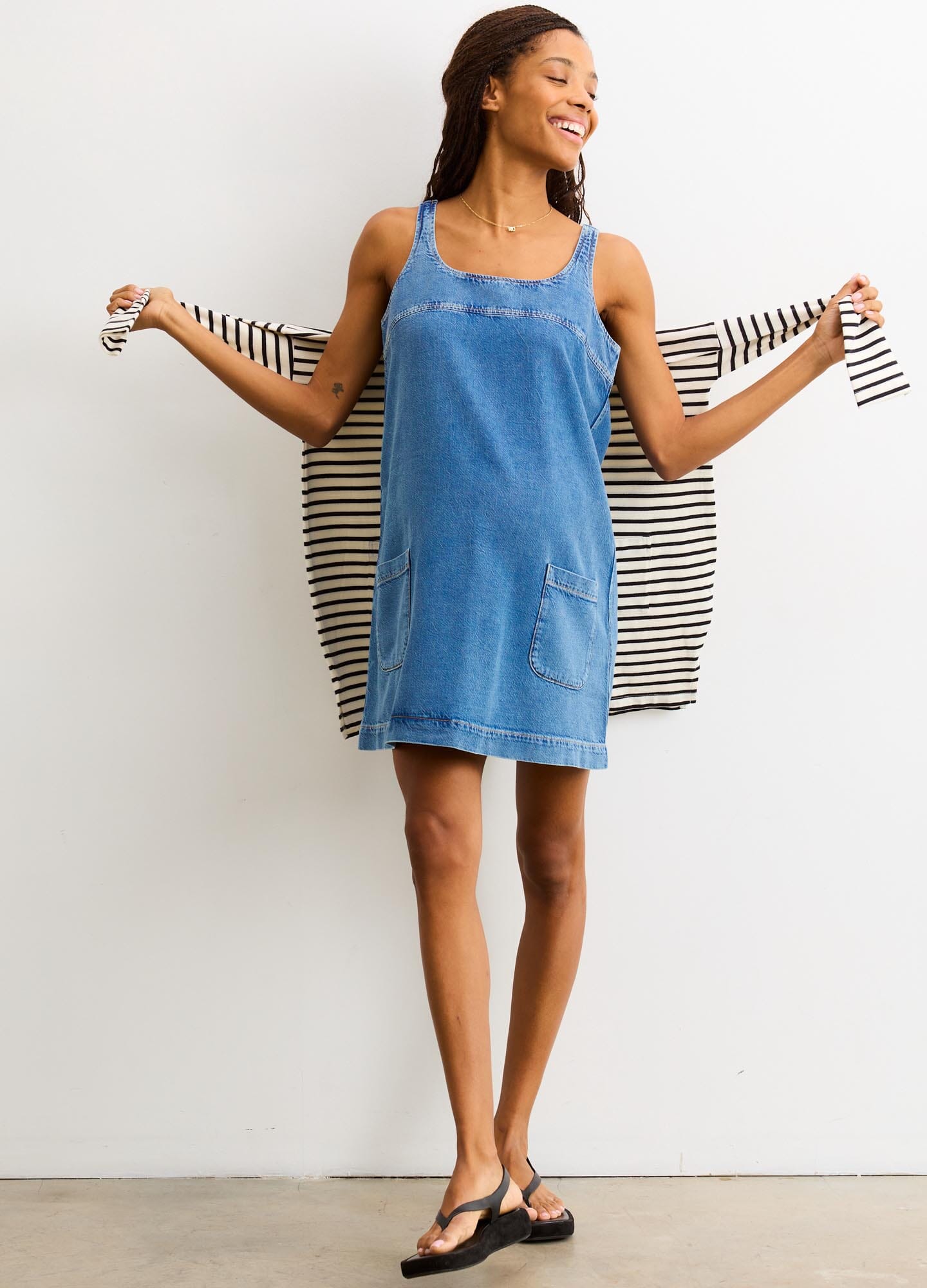 Stylish Kiley Denim Mini Dress for Women - Trendy Vintage Blue Denim Skater Dress - Perfect for Casual Outings, Date Nights & Summer Festivals