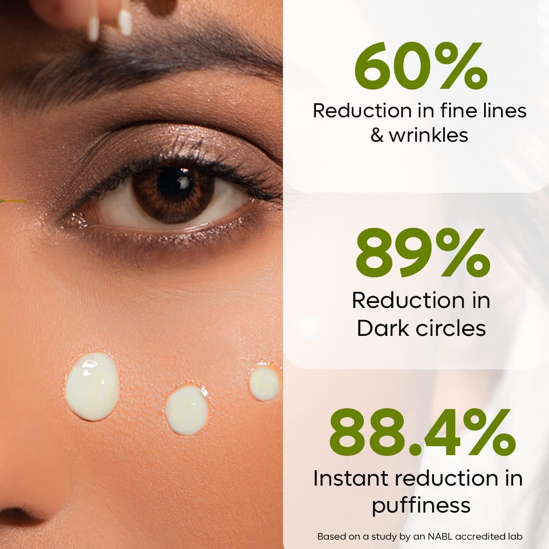 Best Green Tea Under Eye Cream for Dark Circles & Wrinkles - 3% Caffeine, 1.5% Vitamin C & Peptides to Reduce Puffiness & Brighten Skin | Cooling Gel with Roller Applicator for Men & Women | Perfect for Morning Routine & Travel - 15ml