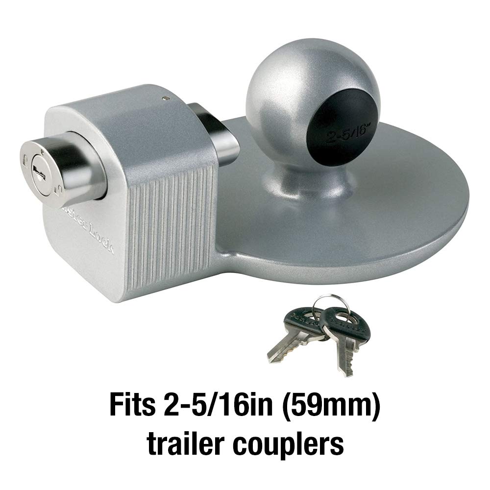 Master Lock 378DAT Trailer Coupler Lock - Heavy Duty Security for 2-5/16 Inch Couplers | Silver Finish | Perfect for Trailers, RVs & Boat Storage